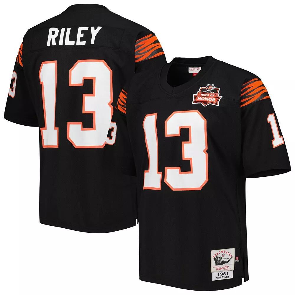 Men's Mitchell & Ness Ken Riley Black Cincinnati Bengals 1981 Authentic Throwback Retired Player Jersey, Size: 48 Product Image