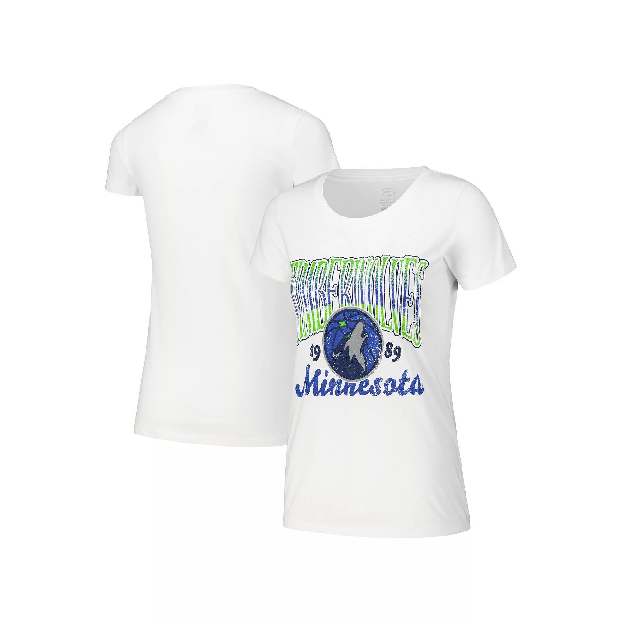 Women's Stadium Essentials White Minnesota Timberwolves Sky High T-Shirt, Size: Medium Product Image