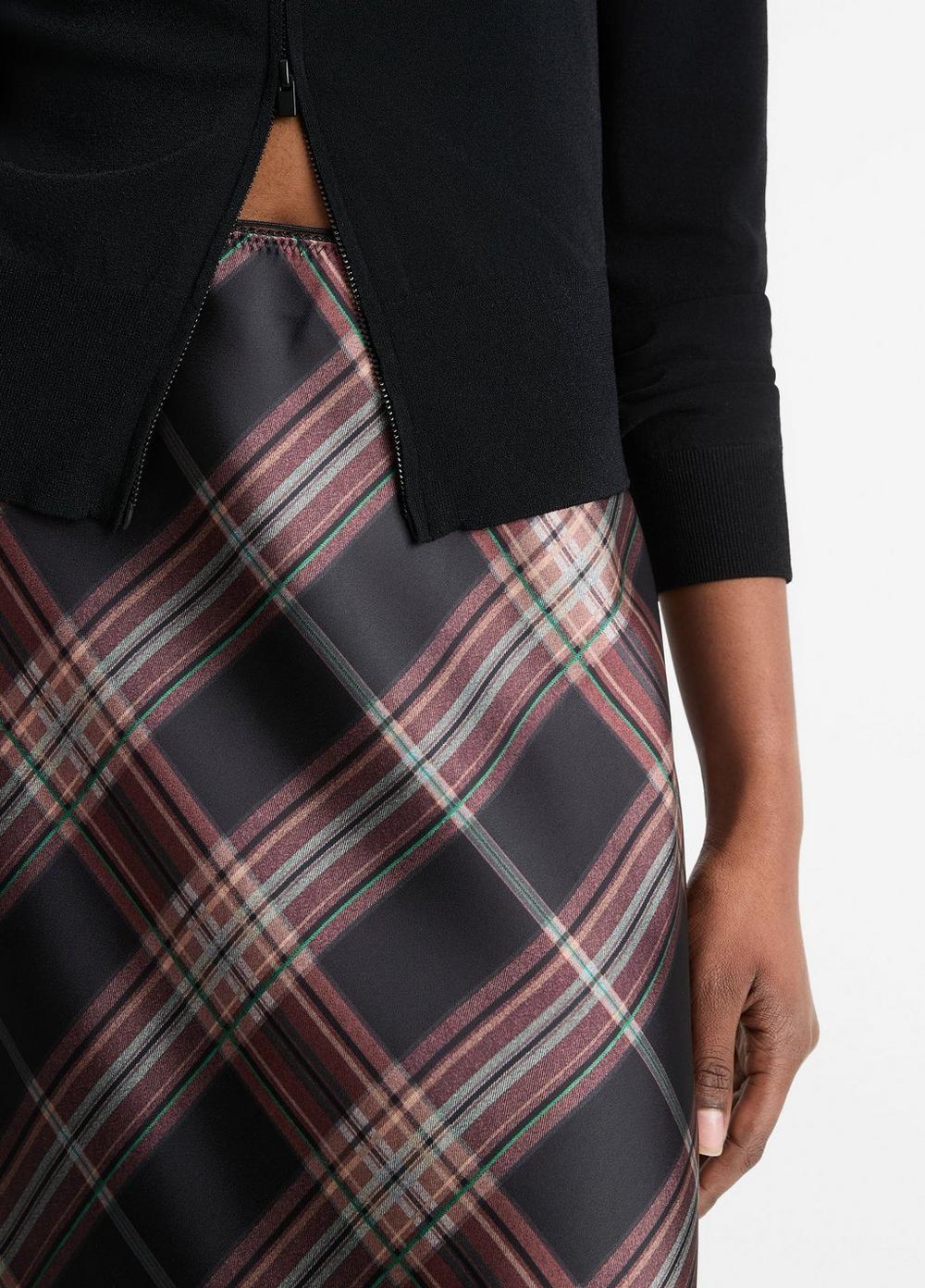 Womens Plaid Satin Slip Skirt, Vintage Petal, Size S Vince Product Image