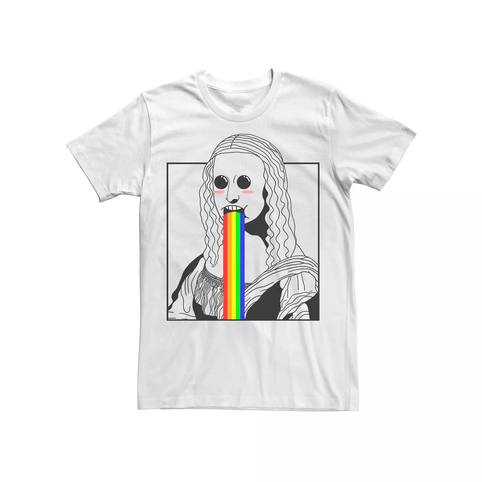 Men's Mona Lisa Rainbow Mouth Tee, Size: Large, White Product Image