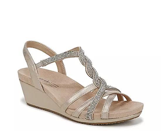 LifeStride Miami Women's Strappy Wedges, Size: 7.5, Gold Product Image