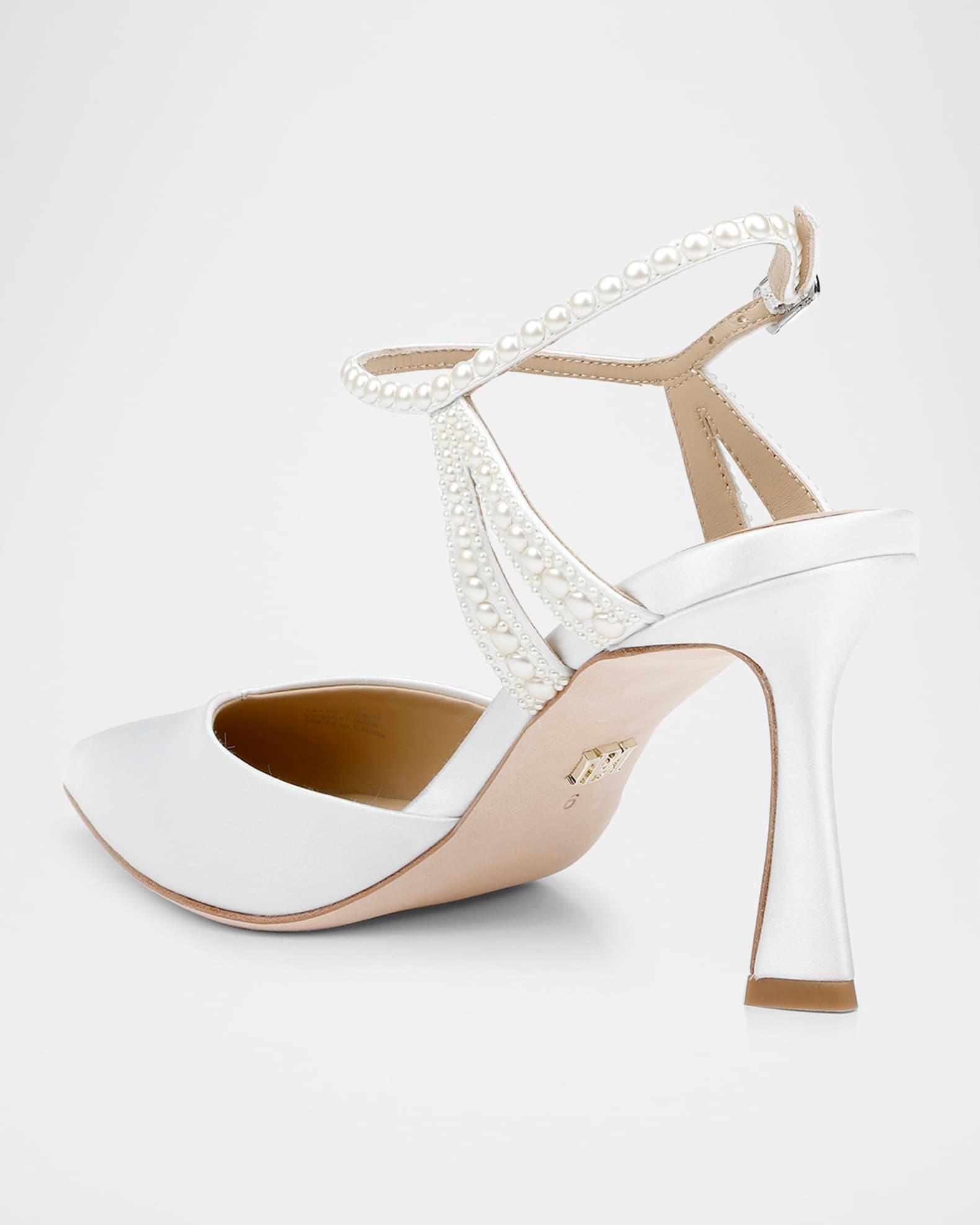 Destinee Pearly Pointed Satin Pumps  Product Image