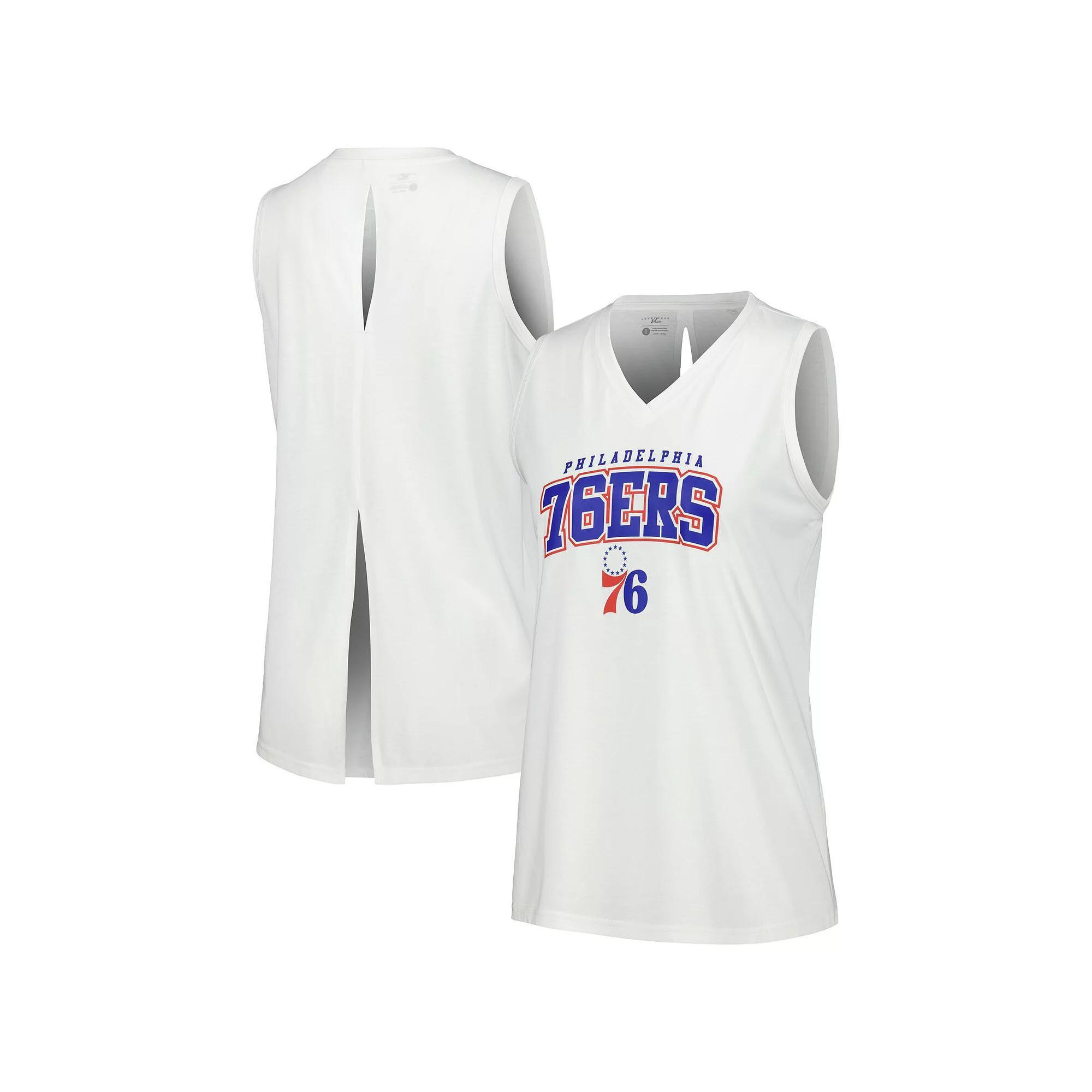 Women's Levelwear White Philadelphia 76ers Paisley Peekaboo Tank Top, Size: 2XL, 76r White Product Image
