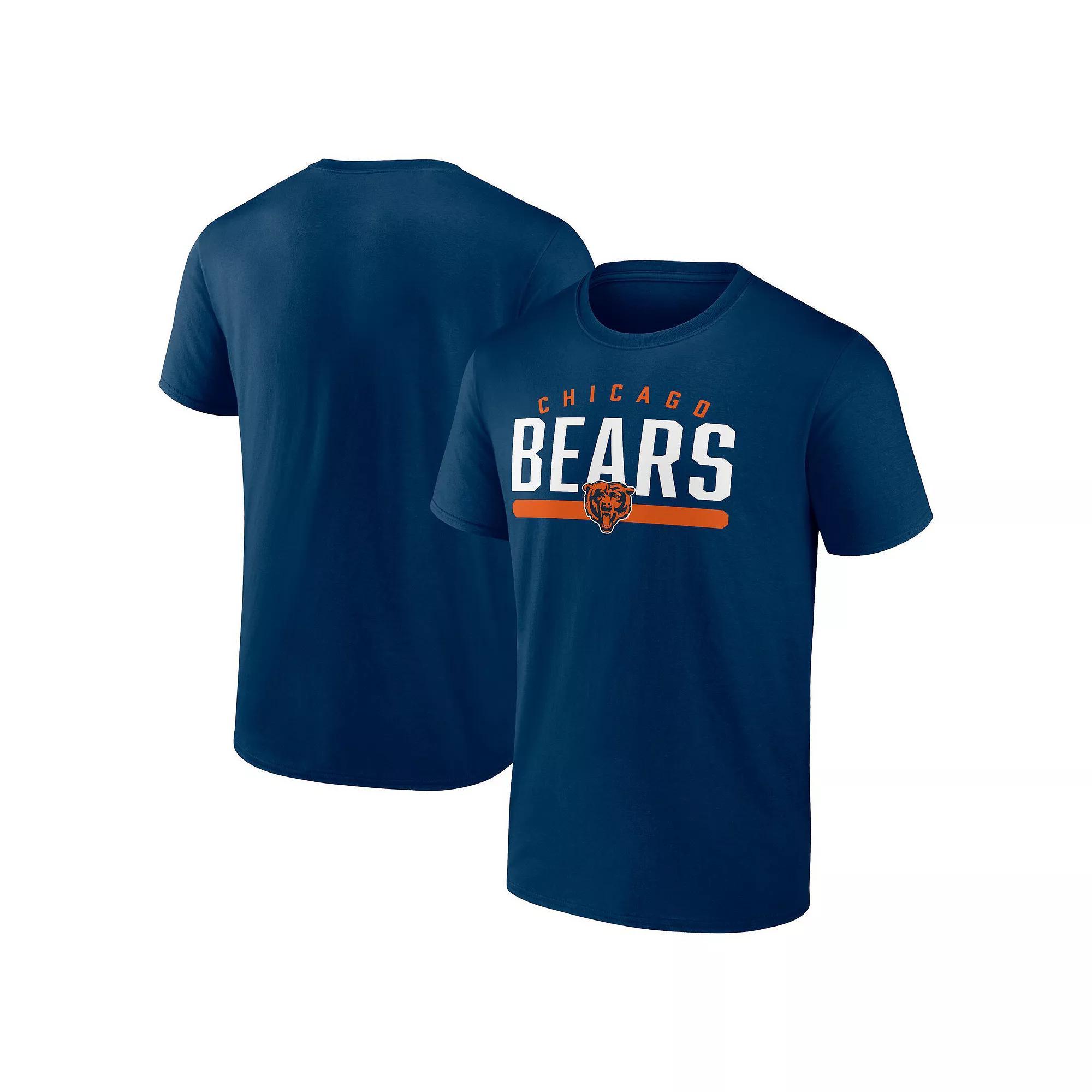 Men's Fanatics Branded Navy Chicago Bears Arc and Pill T-Shirt, Size: Small, Blue Product Image