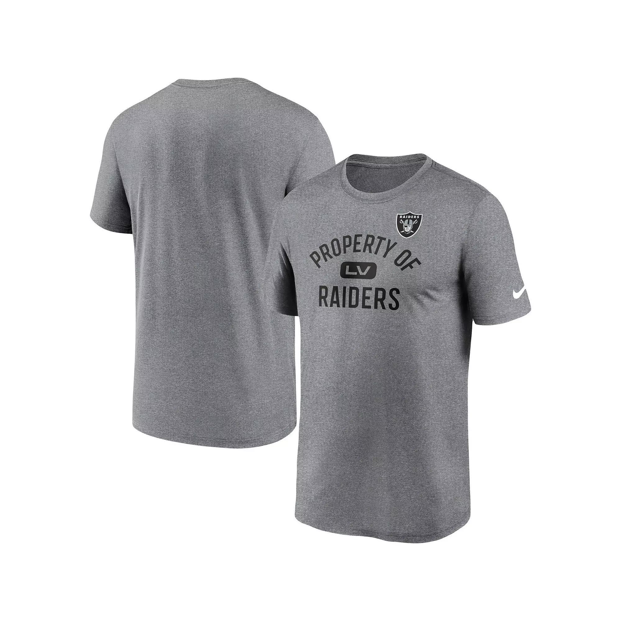 Men's Nike Las Vegas Raiders Heather Charcoal Property Of Legend Performance T-Shirt, Size: XL, Lvr Charco Product Image
