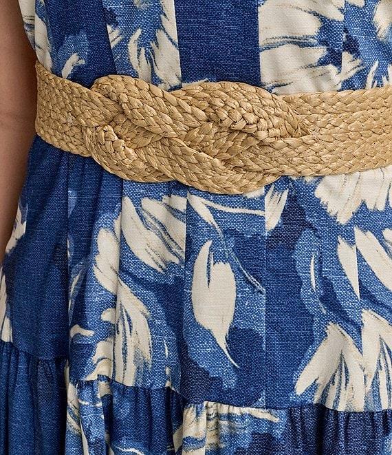 Donna Karan V-Neck Belted A-Line Midi Dress Product Image