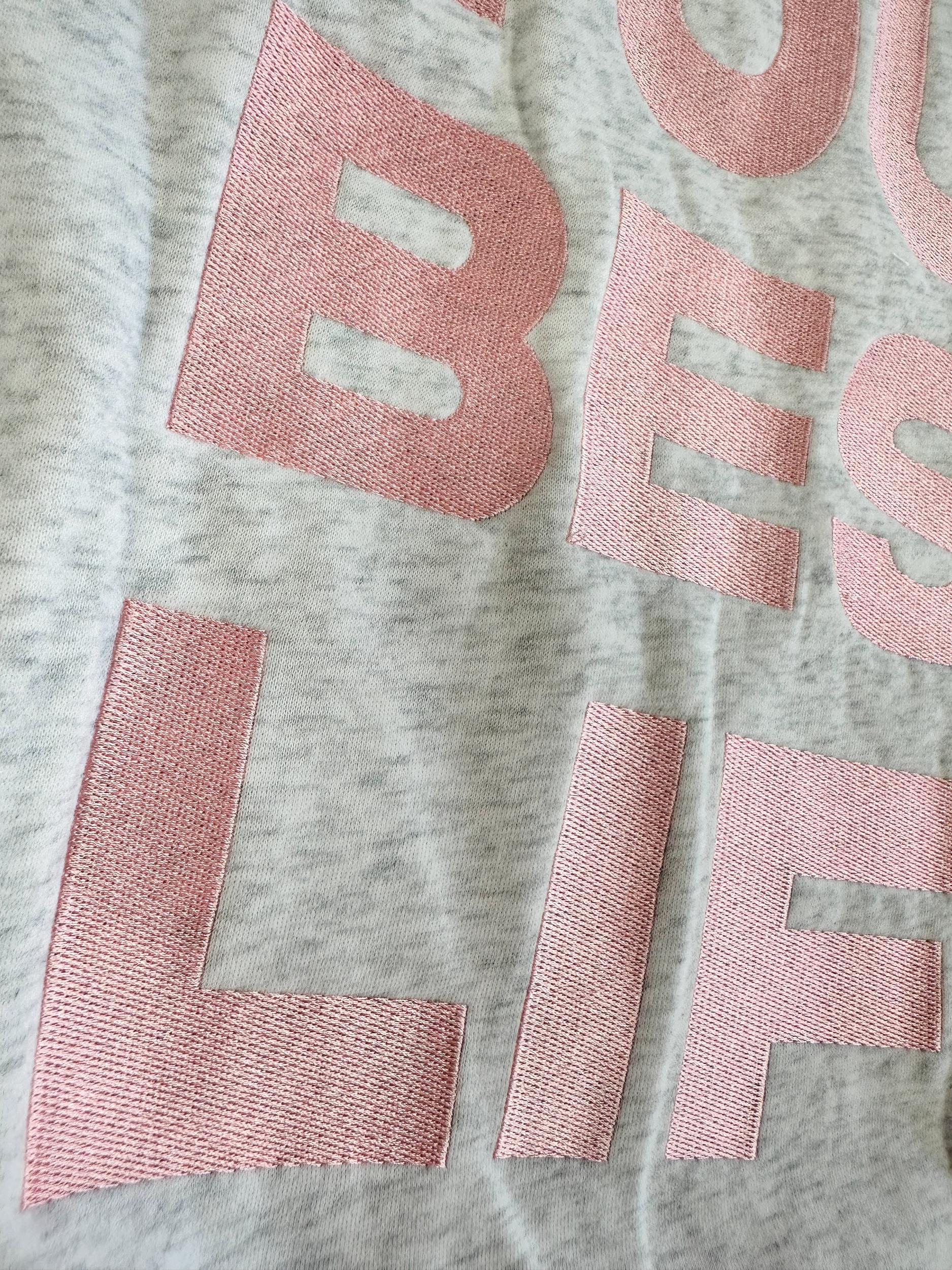 Pearl Grey Live Your Best Life Embroider Hoodie Product Image