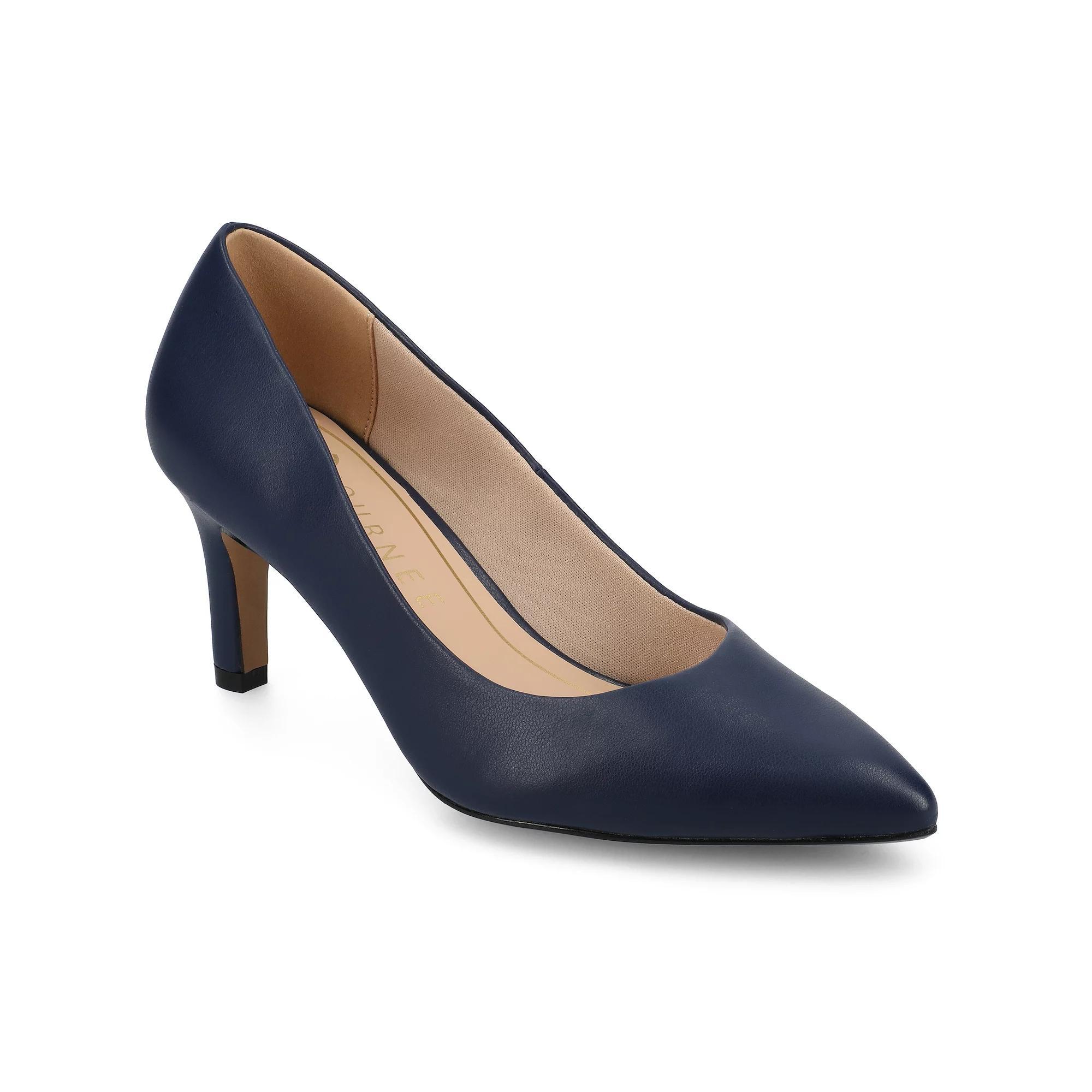 Journee Scylee Slip-On Stiletto Pointed-Toe High Heel Shoes, Women's, Size: 7, Blue Product Image