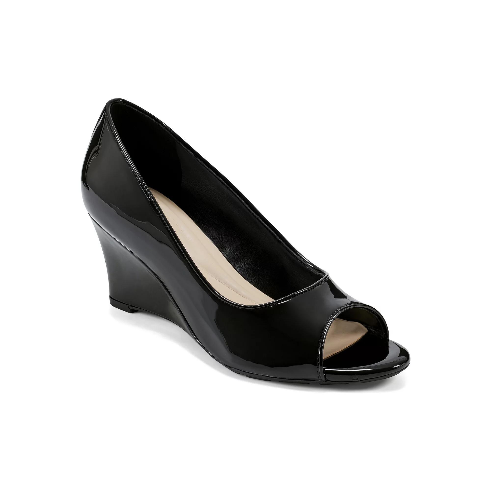Easy Spirit Coleen Womens Peep Toe Sculpted Wedge Pump Heels Blue Product Image