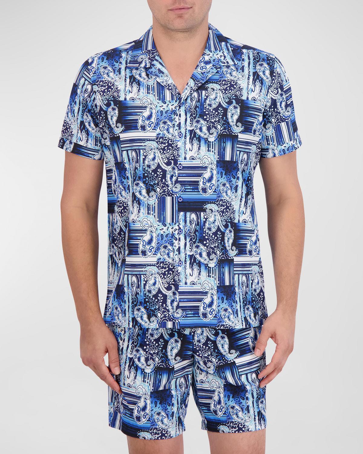 Mens Makua Striped Paisley Camp Shirt Product Image