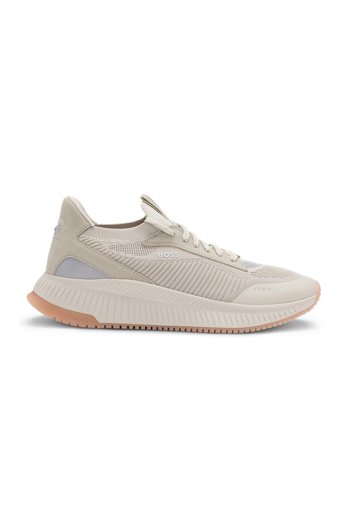 BOSS - TTNM EVO trainers with knitted uppers - Light Beige Product Image