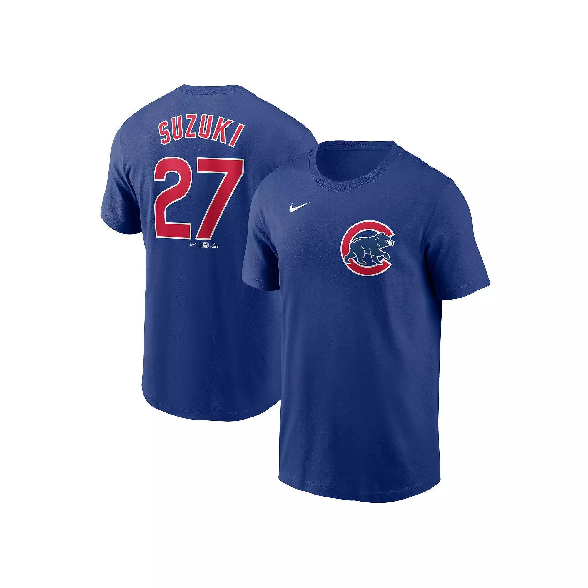 Men's Nike Seiya Suzuki Royal Chicago Cubs Fuse Name & Number T-Shirt, Size: Medium, Blue Product Image