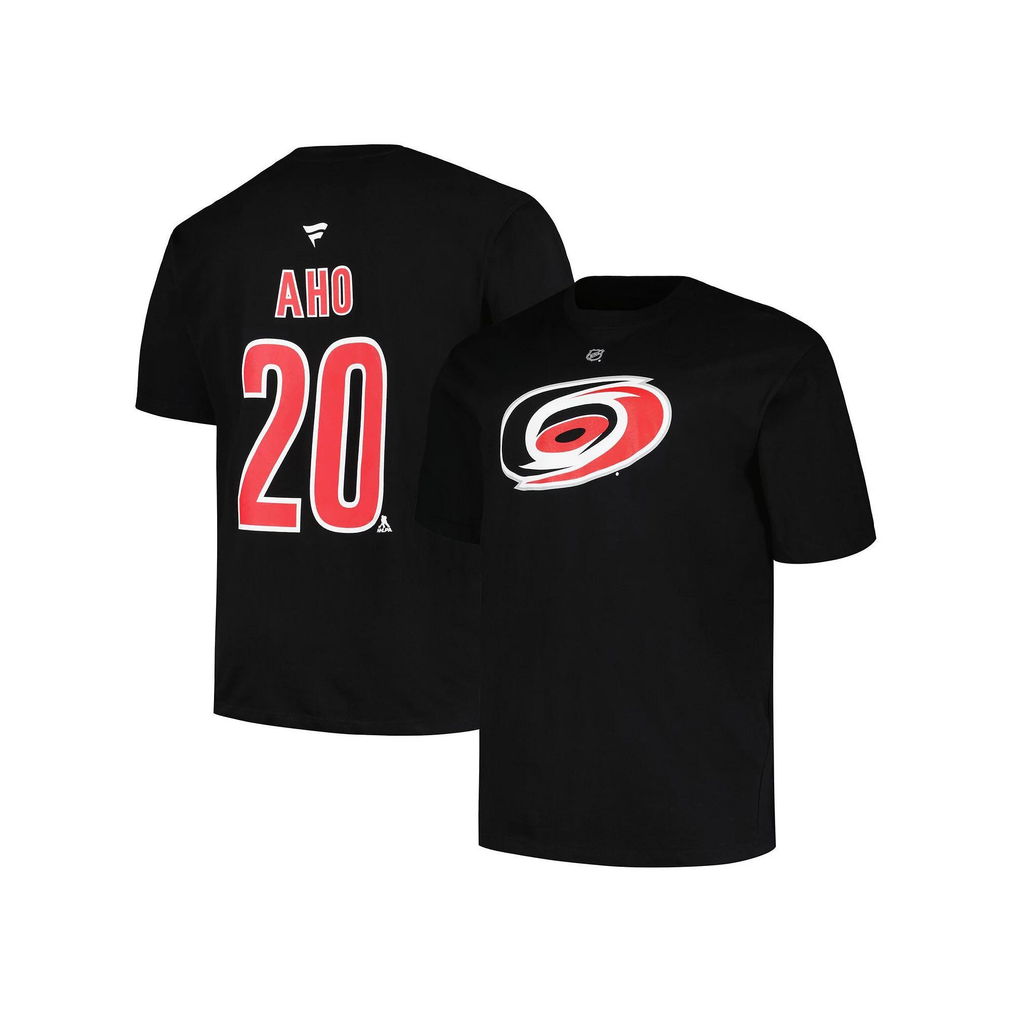 Men's Profile Sebastian Aho Black Carolina Hurricanes Big & Tall Name & Number T-Shirt, Size: 3XB Product Image