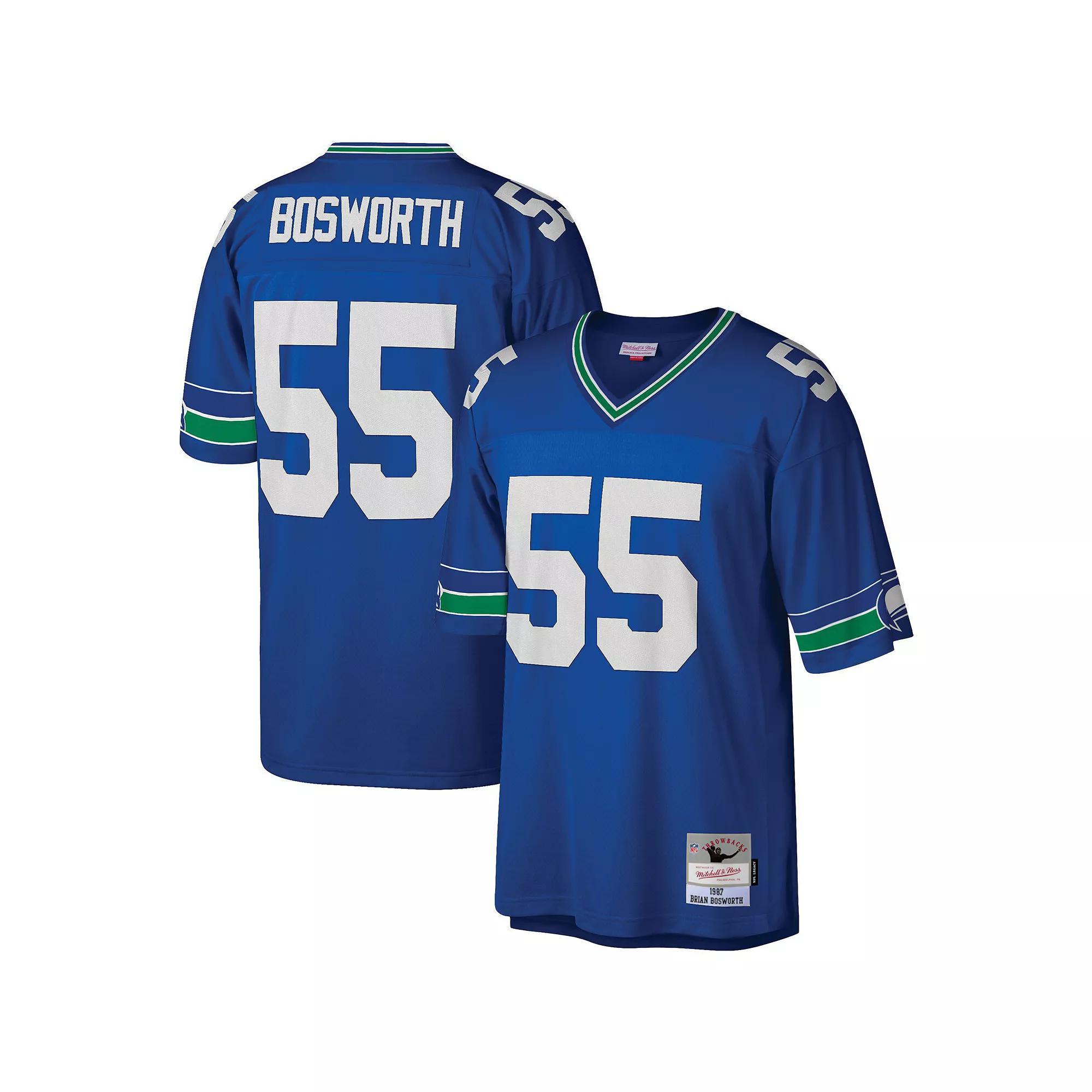 Mens Mitchell & Ness Brian Bosworth Royal Seattle Seahawks Legacy Replica Jersey Product Image