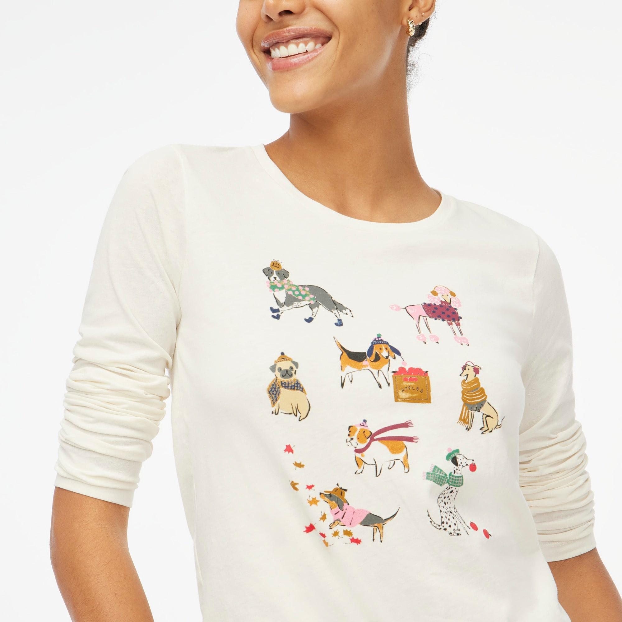 Long-sleeve fall dogs graphic tee Product Image