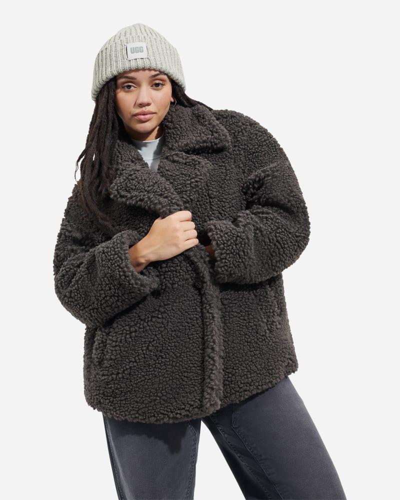 UGG Gertrude Faux Fur Double Breasted Teddy Coat Product Image
