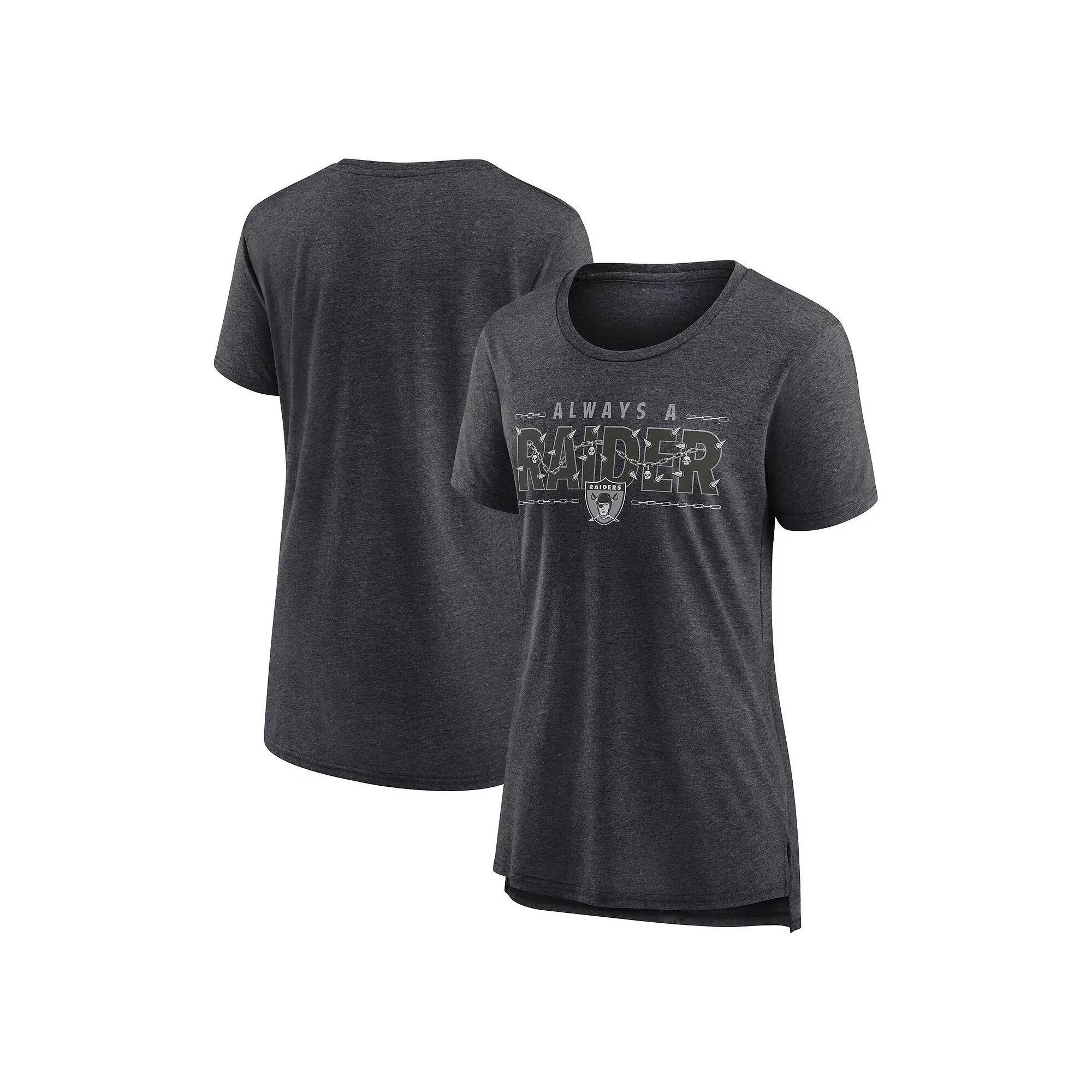 Women's Nike Charcoal Las Vegas Raiders Vintage Graphic Tri-Blend Scoop Neck T-Shirt, Size: Medium, Lvr Charco Product Image