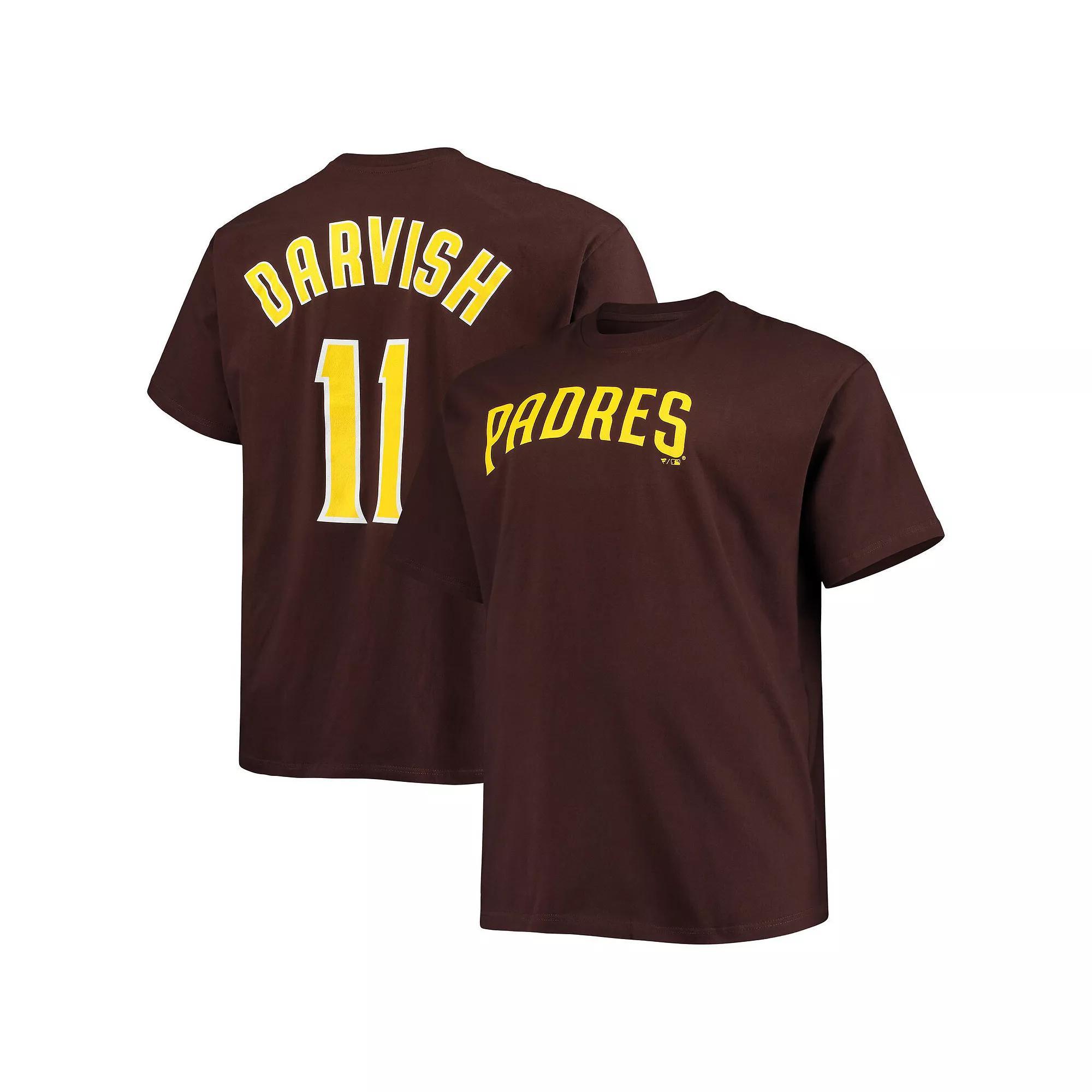 Men's Yu Darvish Brown San Diego Padres Big & Tall Name & Number T-Shirt, Size: 3XB Product Image
