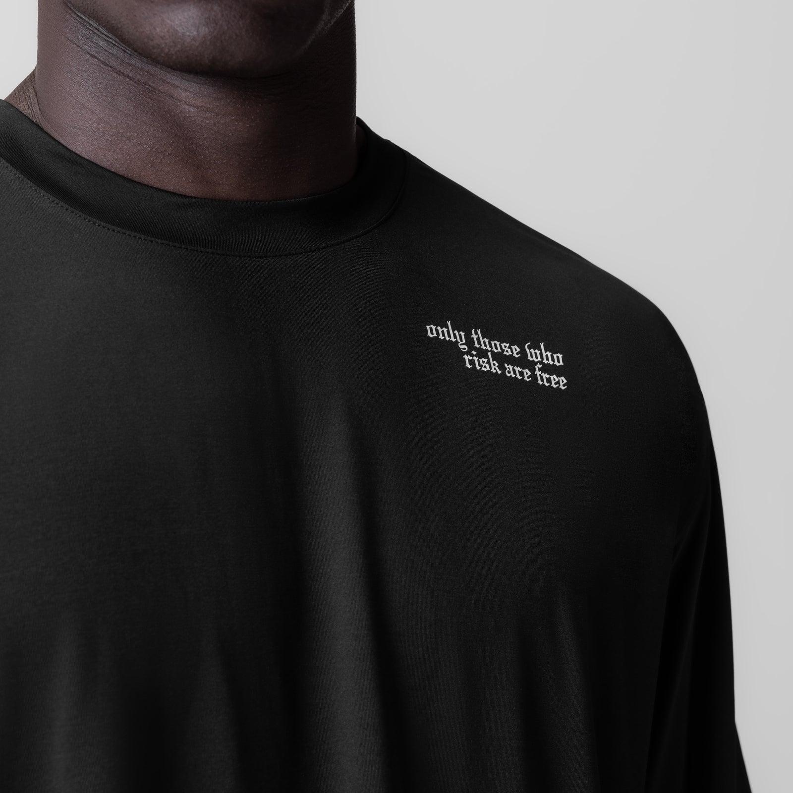 0841. 3D-Lite® 2.0 Lycra® 3/4-Sleeve Oversized Tee - Black "OTWR Block" Product Image