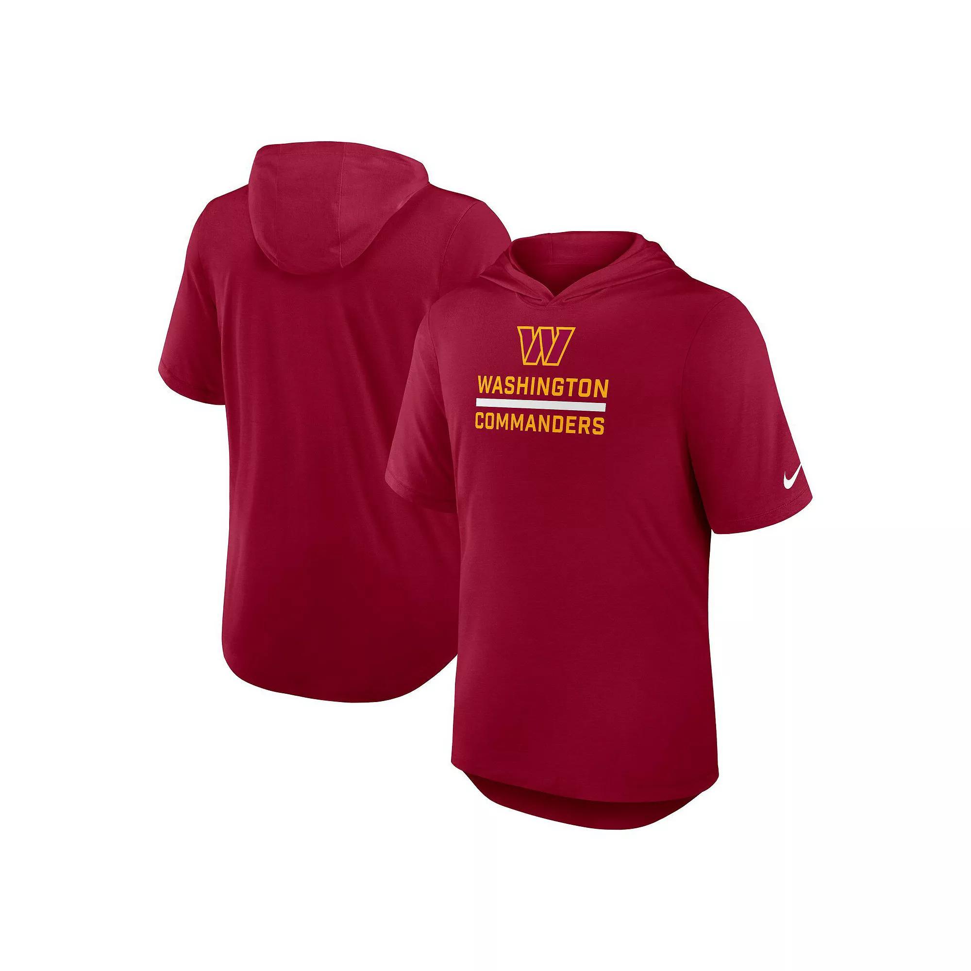 Men's Nike Burgundy Washington Commanders Lockup Tri-Blend Hoodie T-Shirt, Size: 2XL, Wft Med Re Product Image