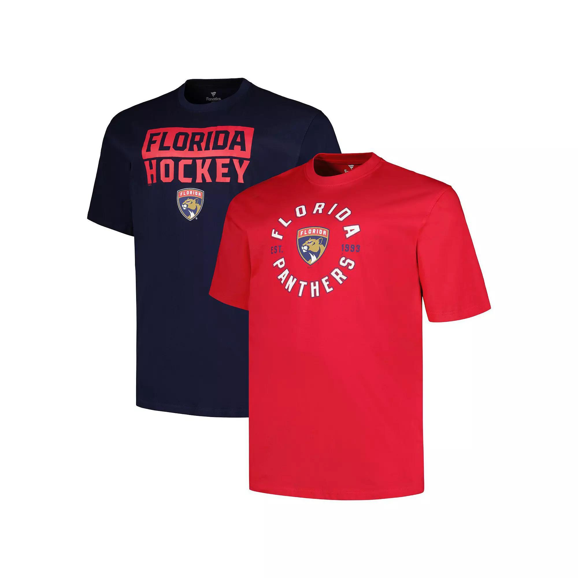 Men's Fanatics Florida Panthers Big & Tall 2-Pack T-Shirt Set, Size: 3XLT, Pnt Red Product Image