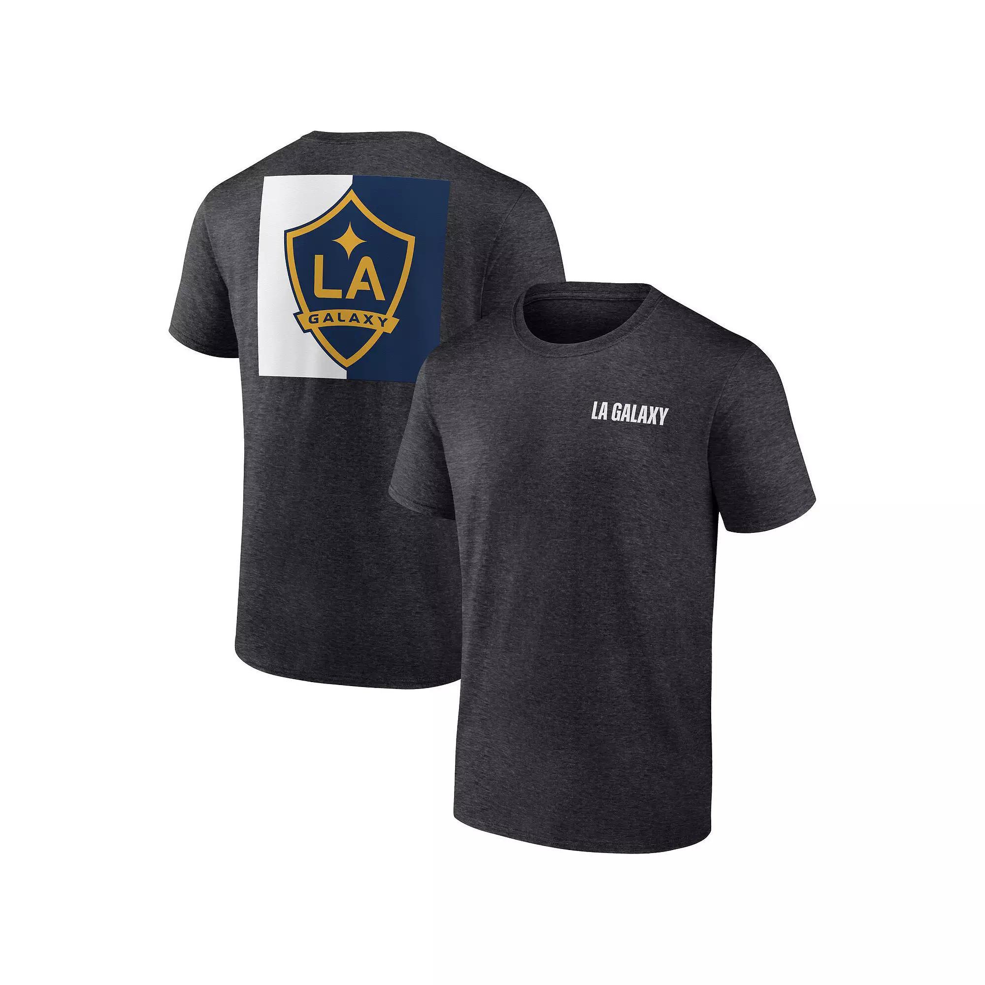 Men's Fanatics Heather Charcoal LA Galaxy Iconic Blocked-Out T-Shirt, Size: Small Product Image
