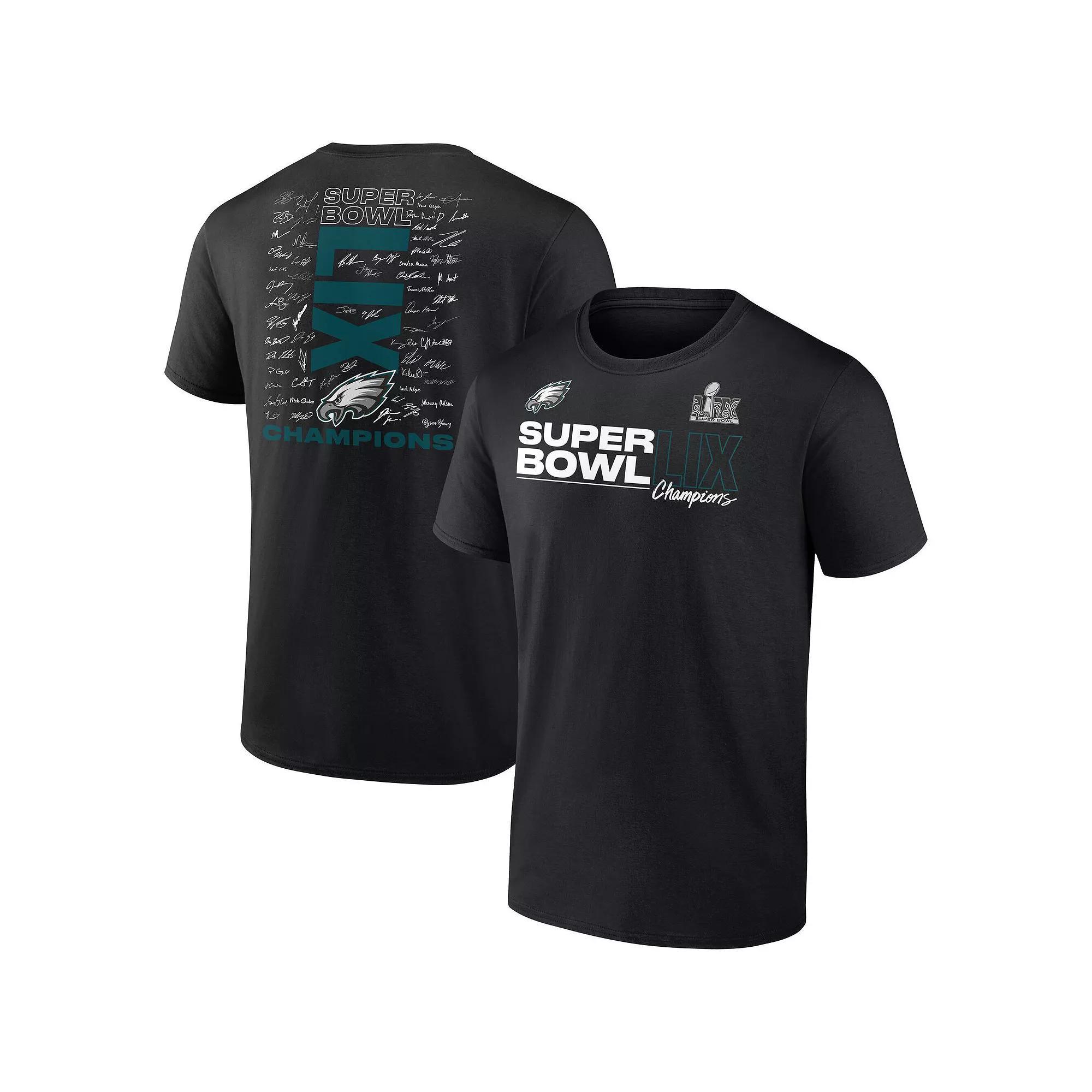 Men's Fanatics Black Boston Celtics 2024 NBA Finals Champions Fade Away Jumper Roster Signature T-Shirt, Size: Small Product Image
