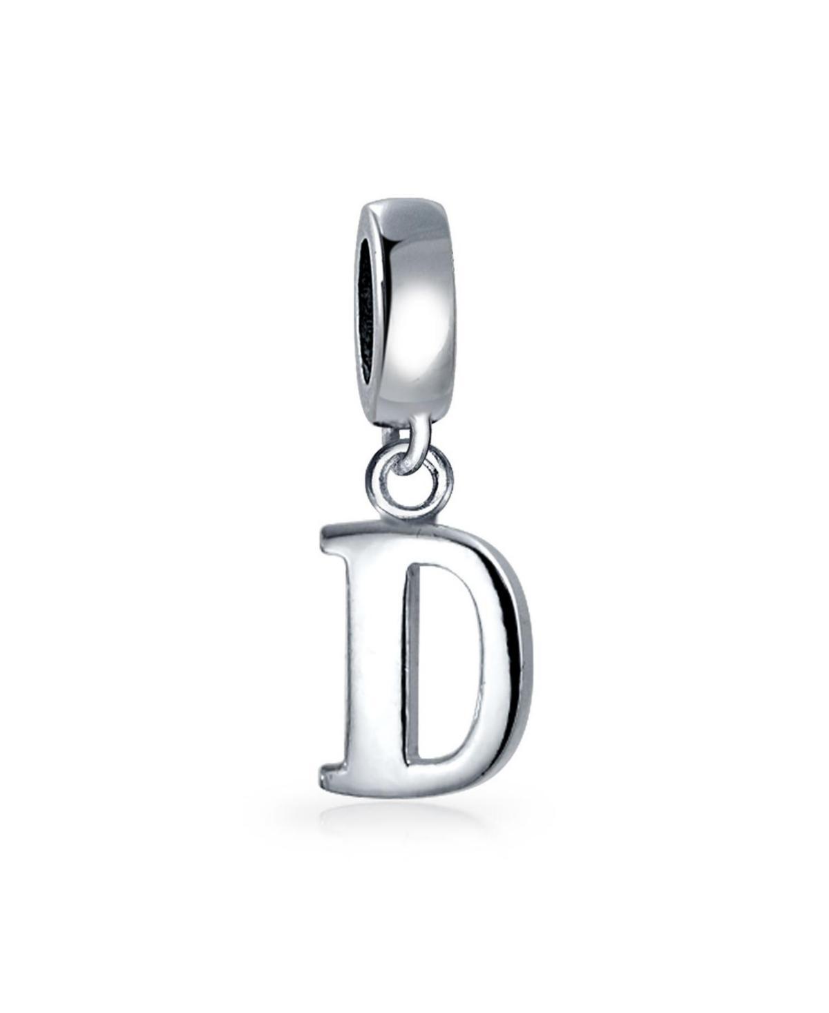 Bling Jewelry Dangle Block Letter A-z Alphabet Initial Charm Bead For Women Solid .925 Sterling Silver Fits European Bracelet Product Image