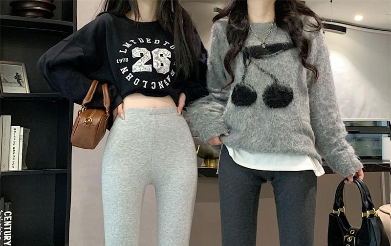 High Waist Plain Leggings Product Image