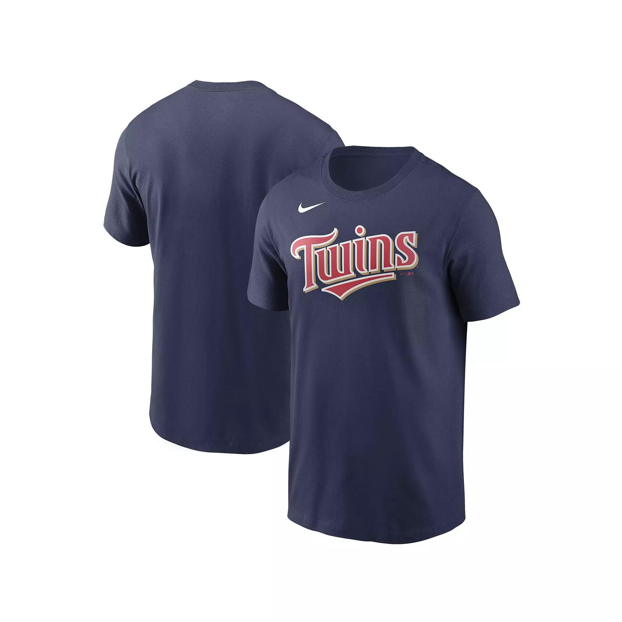 Men's Nike Navy Minnesota Twins Team Wordmark T-Shirt, Size: Small, Blue Product Image