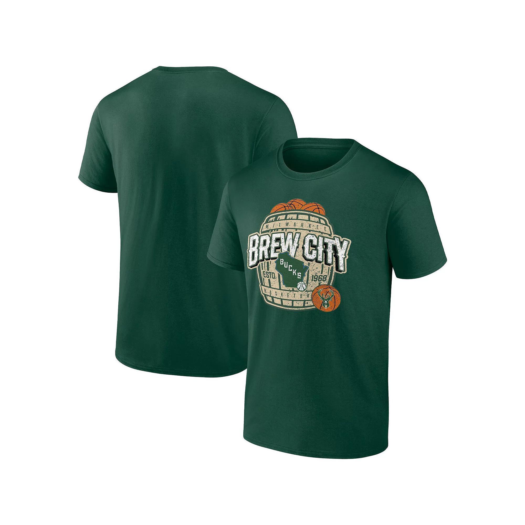 Men's Fanatics Branded Hunter Green Milwaukee Bucks Brew City Hometown Collection T-Shirt, Size: Medium, Team Product Image