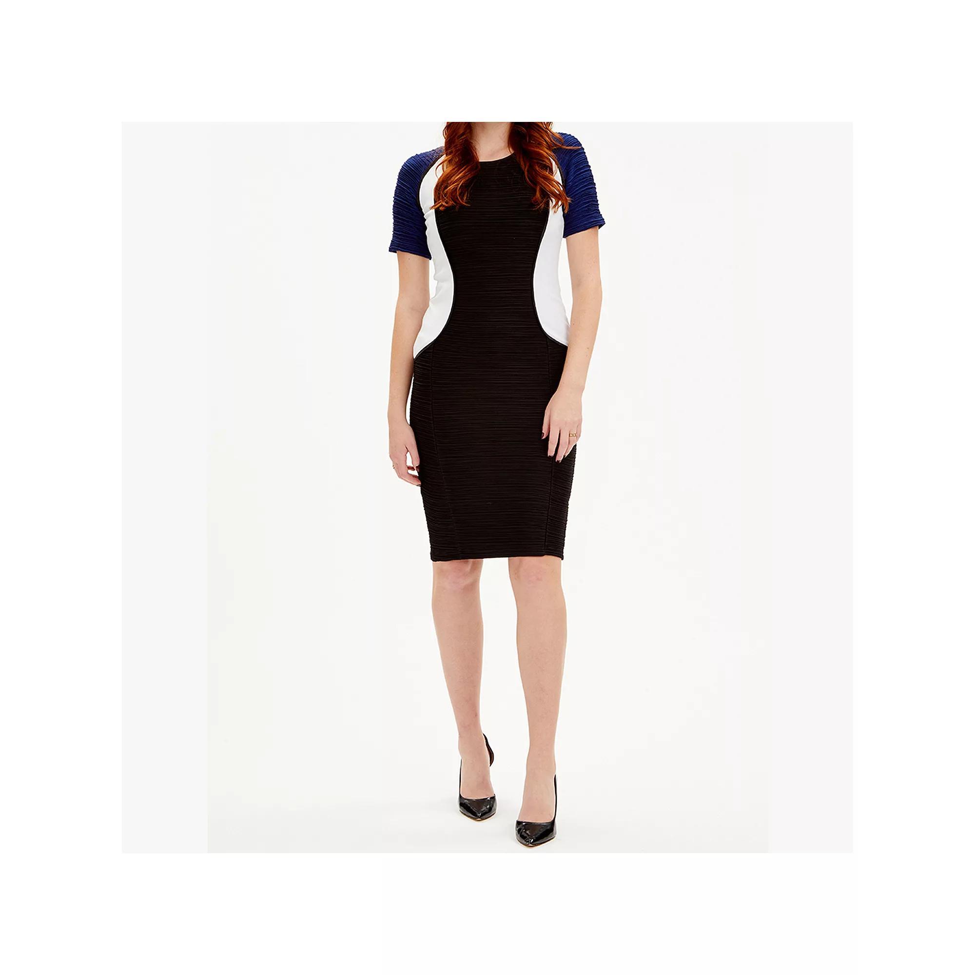 Women's Focus By Shani Colorblock Ottoman Sheath Dress, Size: 4, Black White Product Image