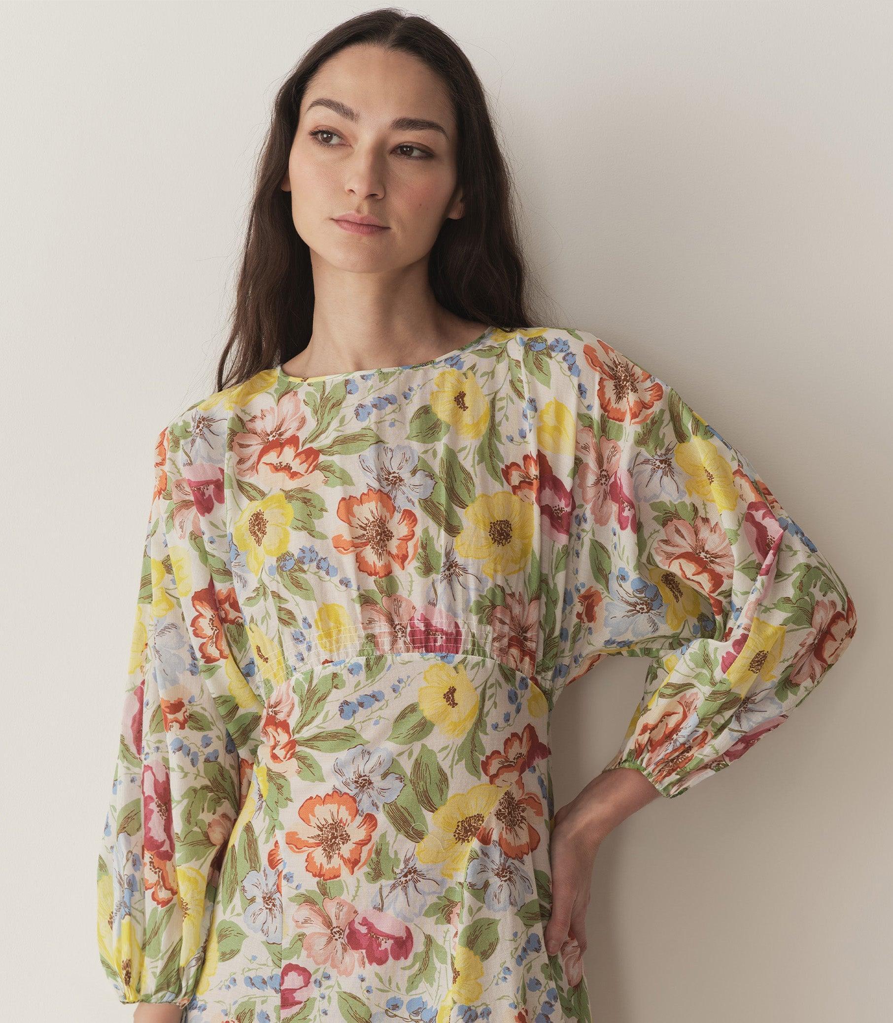 OLIANA DRESS -- BLANC ANEMONE BLOOM Product Image