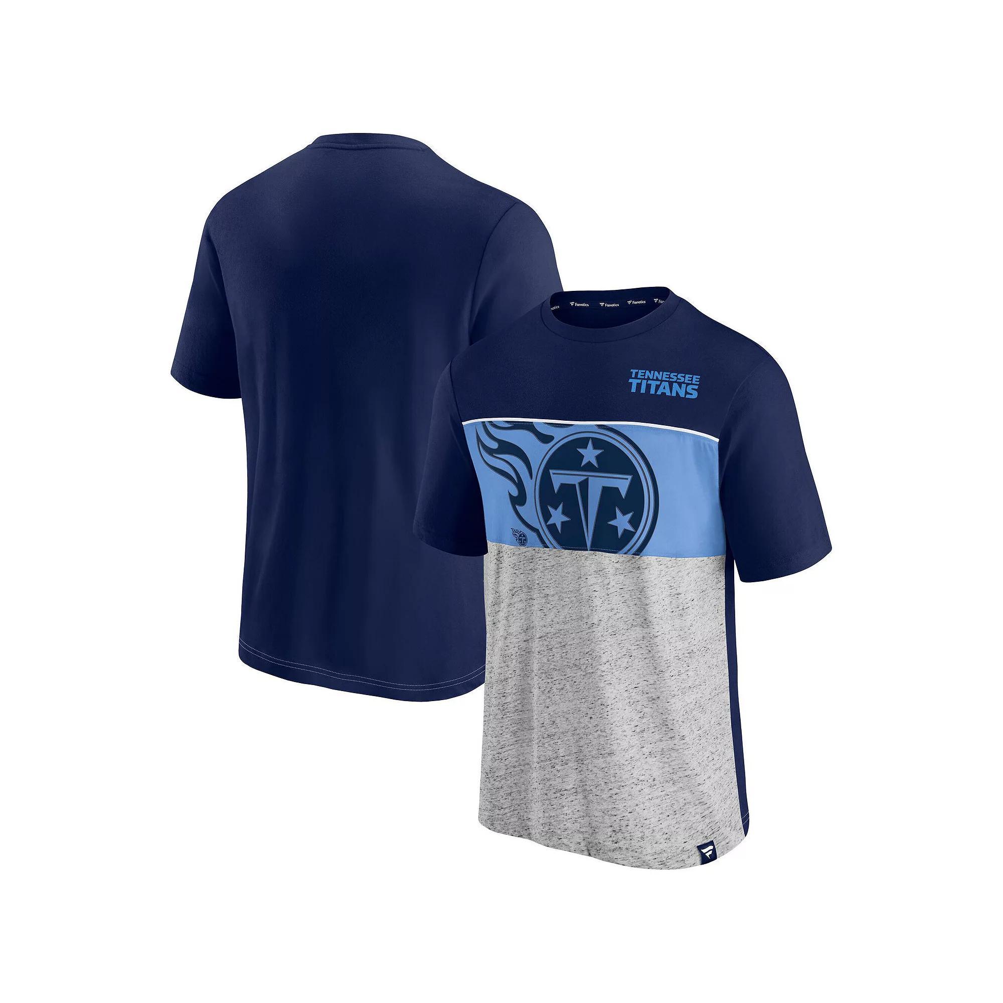 Men's Fanatics Navy Tennessee Titans Colorblock T-Shirt, Size: XL, Blue Product Image