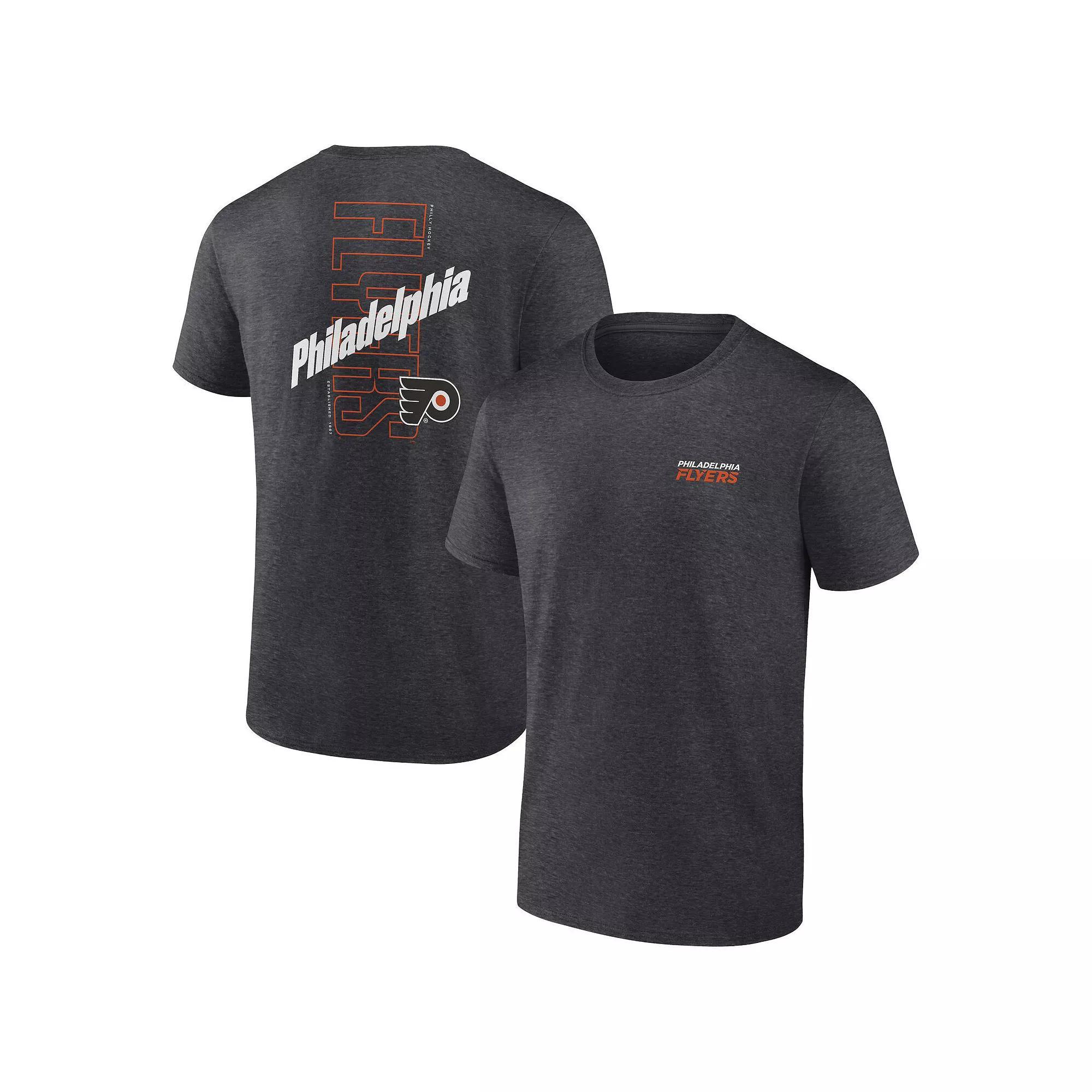 Men's Fanatics Branded Heather Charcoal Philadelphia Flyers Backbone T-Shirt, Size: Small, Fly Charco Product Image