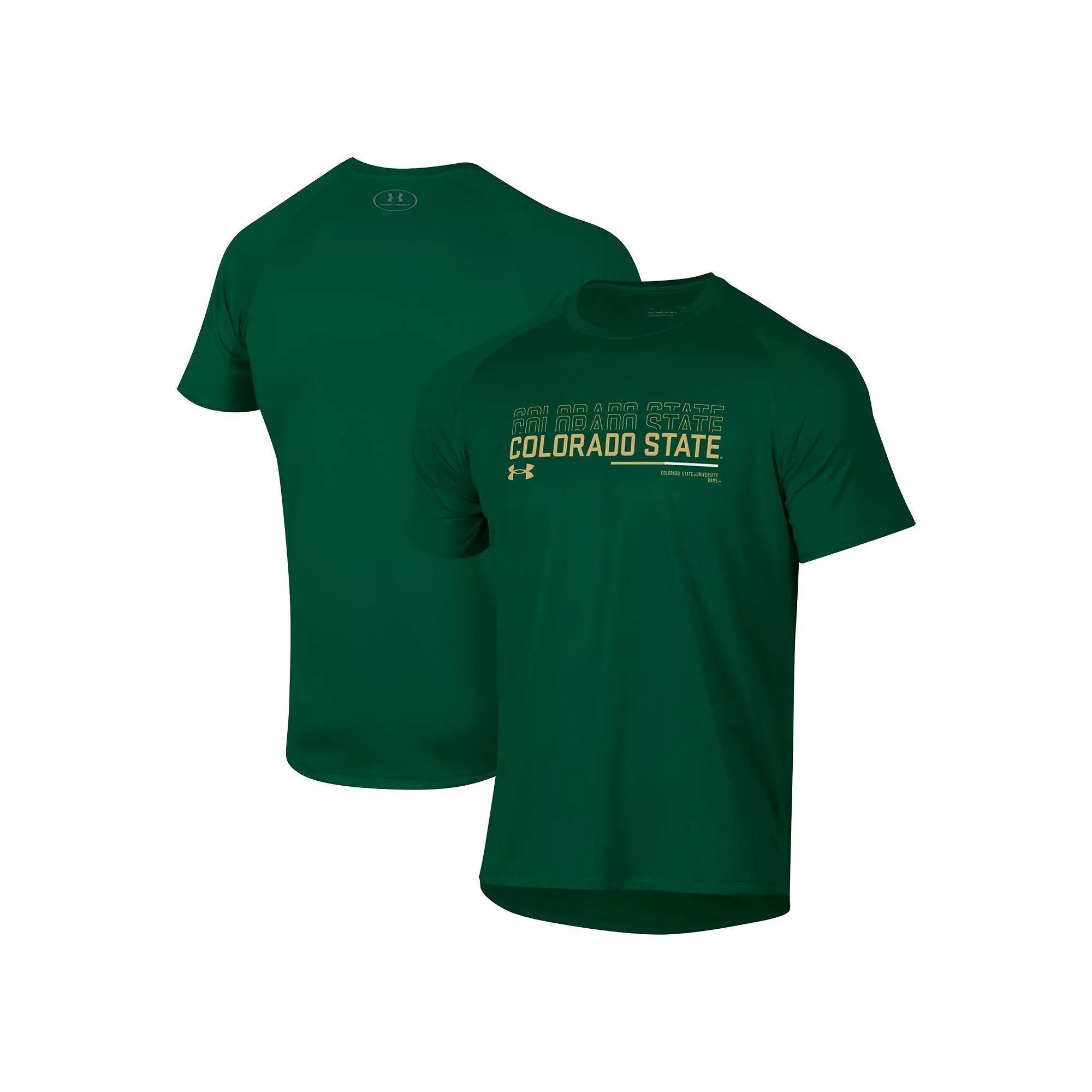 Men's Under Armour  Green Colorado State Rams Sideline Tech Performance T-Shirt, Size: Medium Product Image