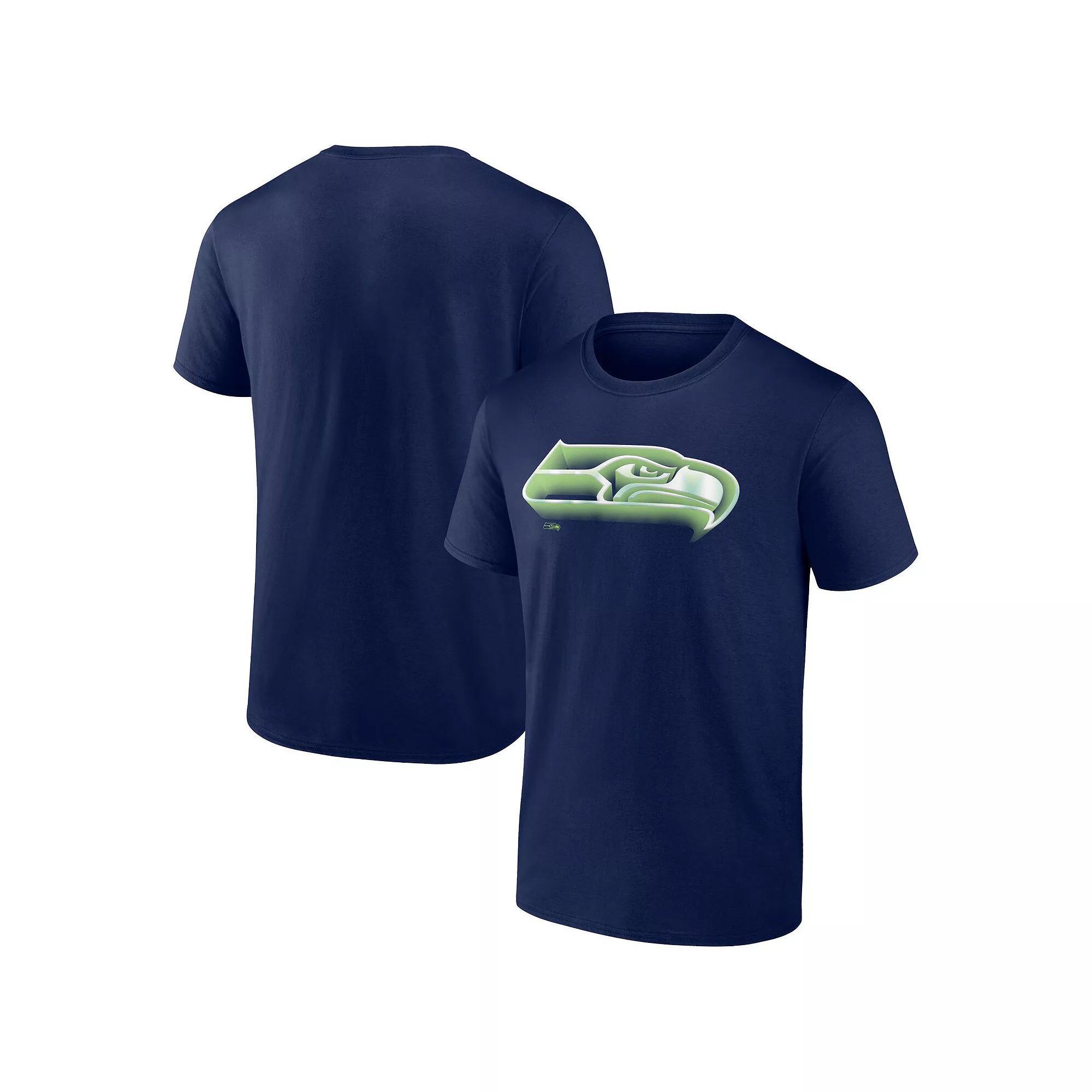 Men's Fanatics Branded College Navy Seattle Seahawks Chrome Dimension T-Shirt, Size: Medium, Blue Product Image