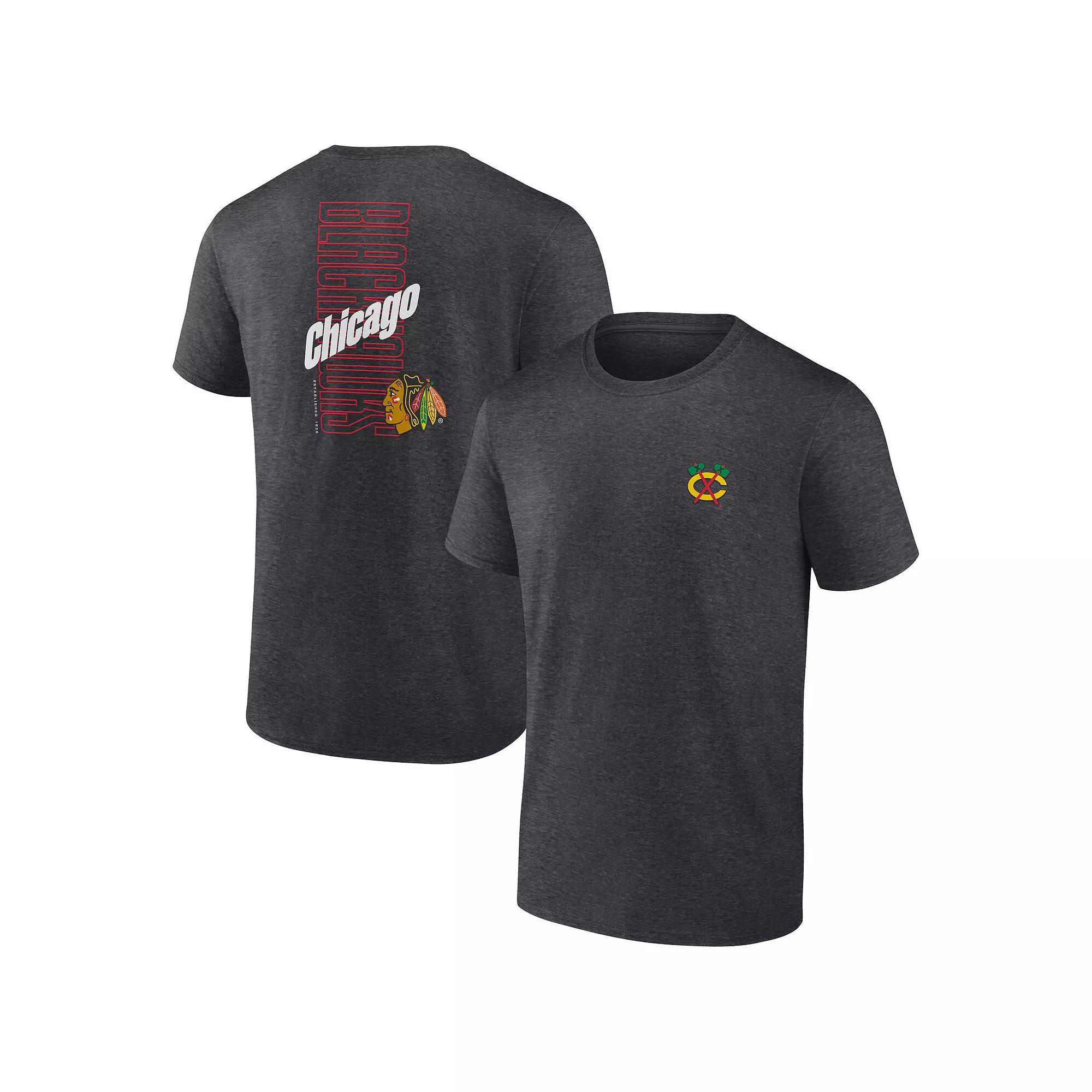 Men's Fanatics Branded Heather Charcoal Vegas Golden Knights Backbone T-Shirt, Size: Large, Lvk Charco Product Image