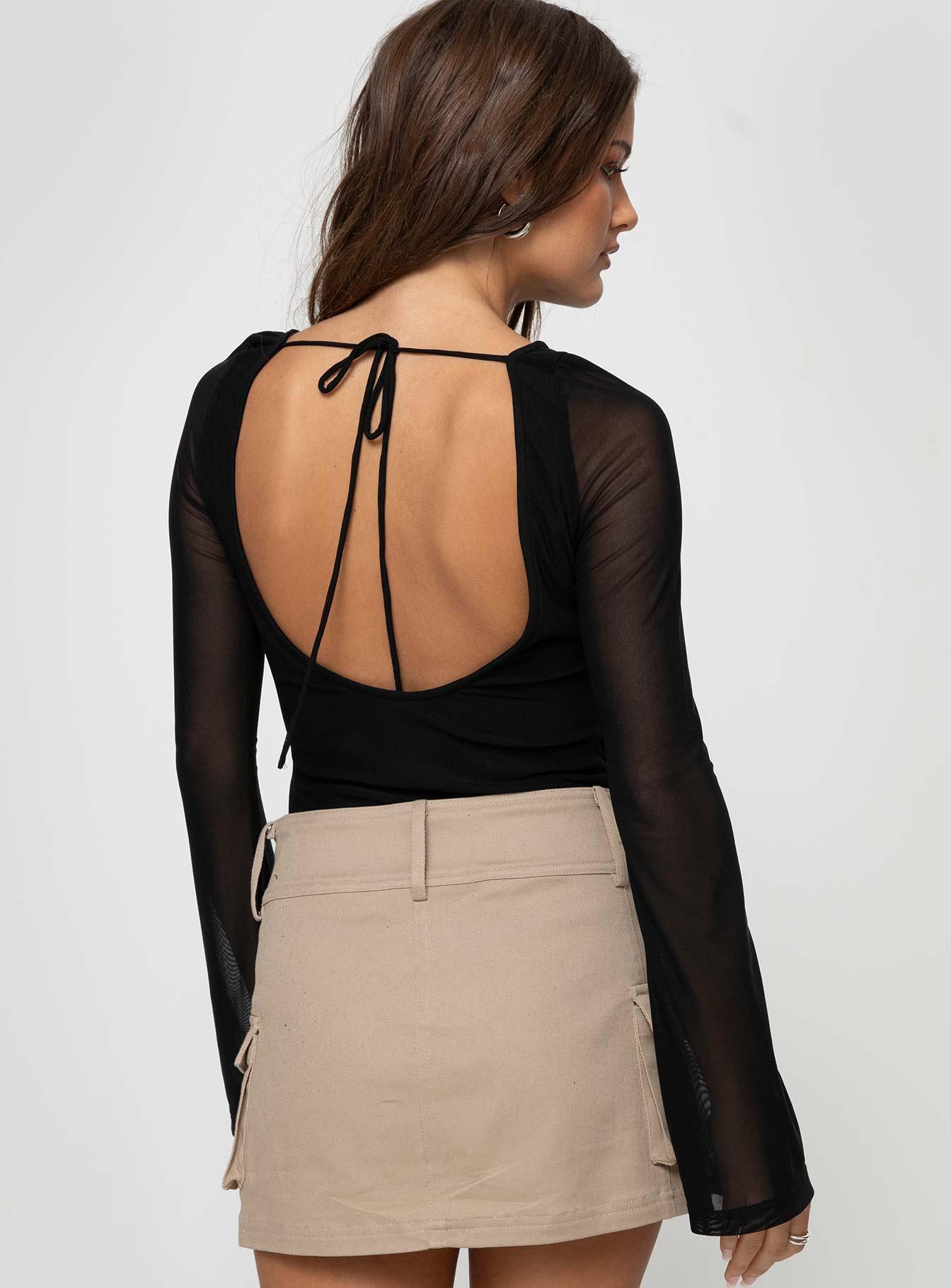 Lukea Long Sleeve Bodysuit Black Product Image