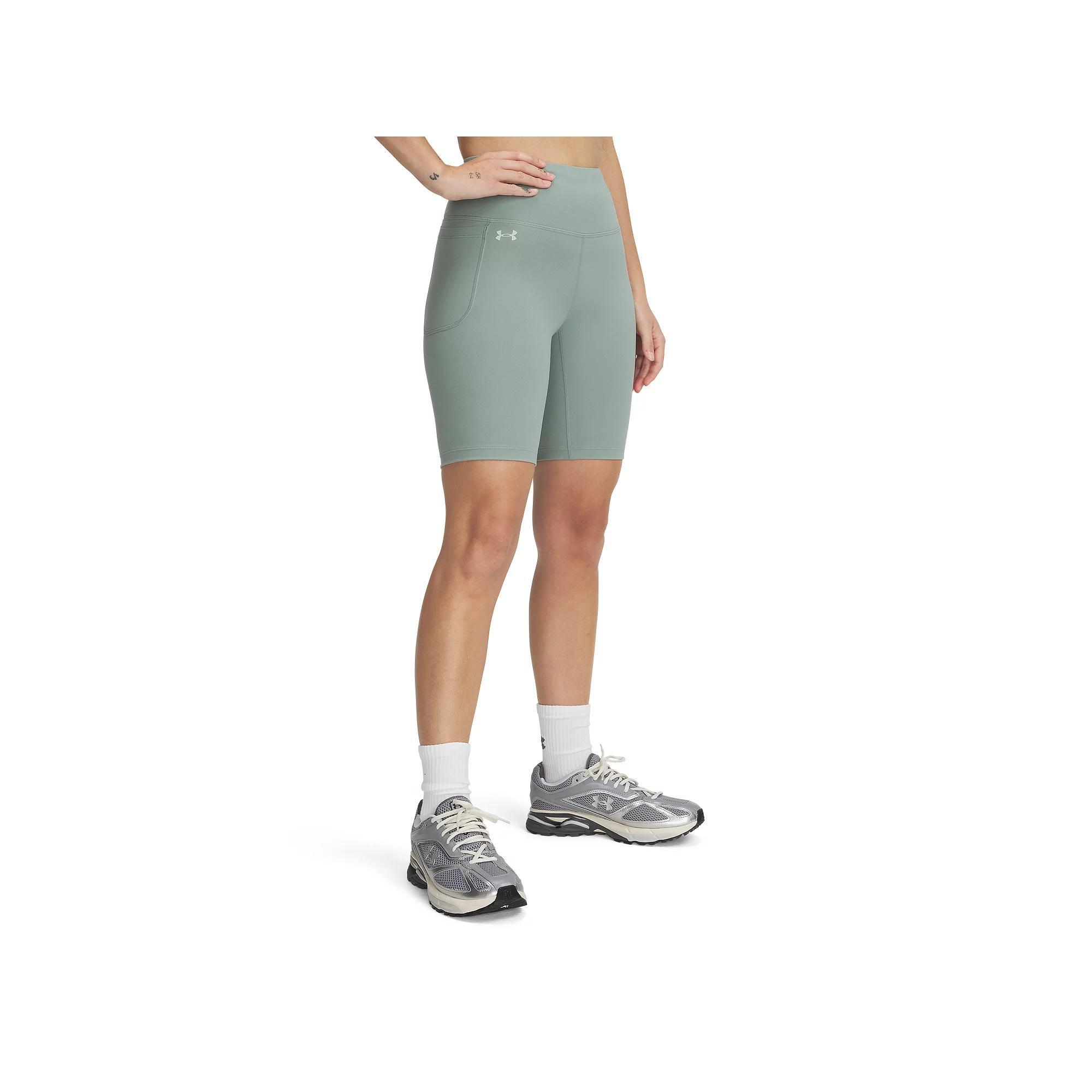 Women's Under Armour Motion 8-in. Bike Shorts, Size: Medium, Silica Green Product Image