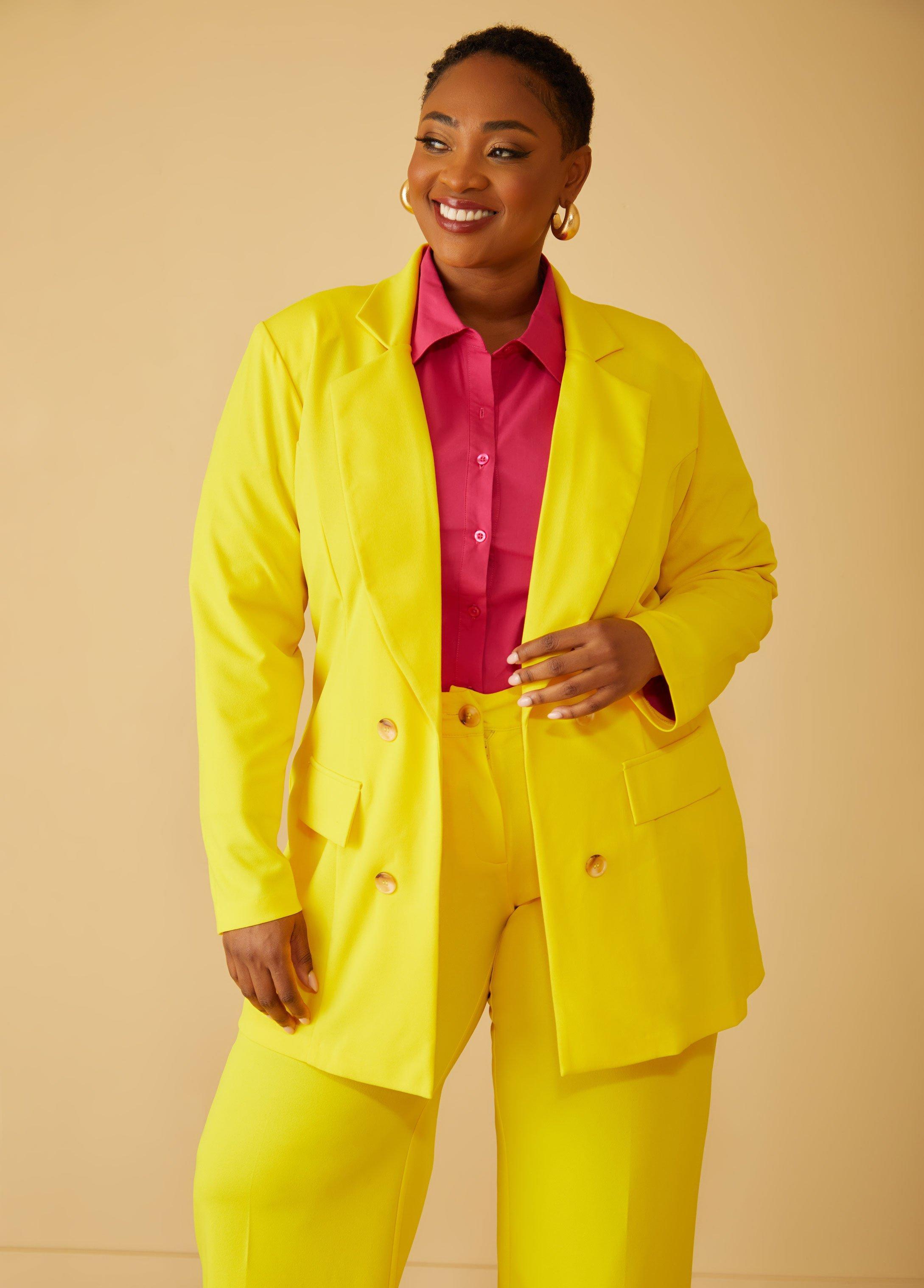 Plus Size Stretch Crepe Boyfriend Blazer Ashley Stewart Product Image