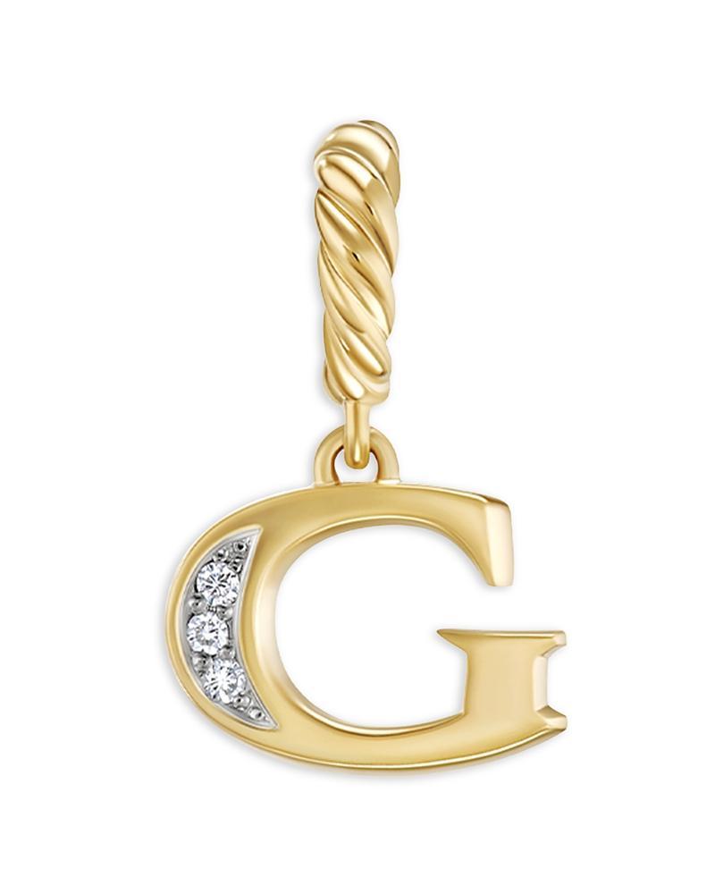 David Yurman 18K Gold Amulets Diamond Pave Initial Pendant Product Image
