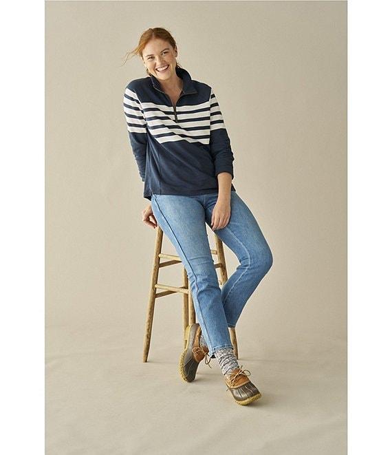 L.L.Bean Peaks Island Mock Neck Quarter Zip Raglan Long Sleeve Jacket Product Image