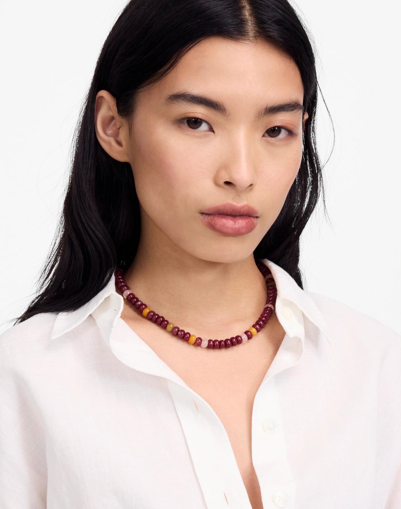 Semiprecious Beaded Choker Necklace Product Image