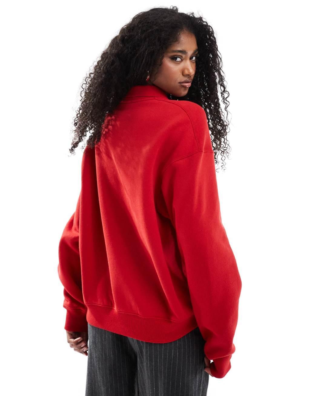 Polo Ralph Lauren collared sweatshirt with logo in red Product Image