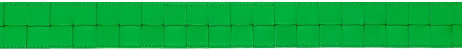 BOTTEGA VENETA Green Maxi Intreccio Belt In 3724 Parakeetsilver Product Image