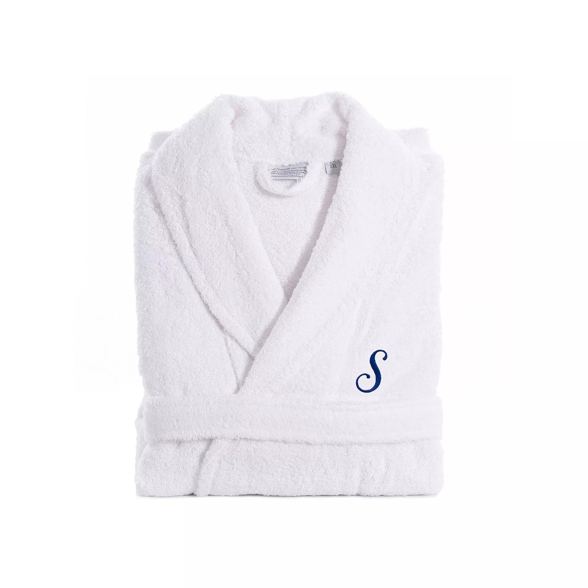 Linum Home Textiles Turkish Cotton Personalized Unisex Tie Front Terry Bathrobe, Mens Product Image
