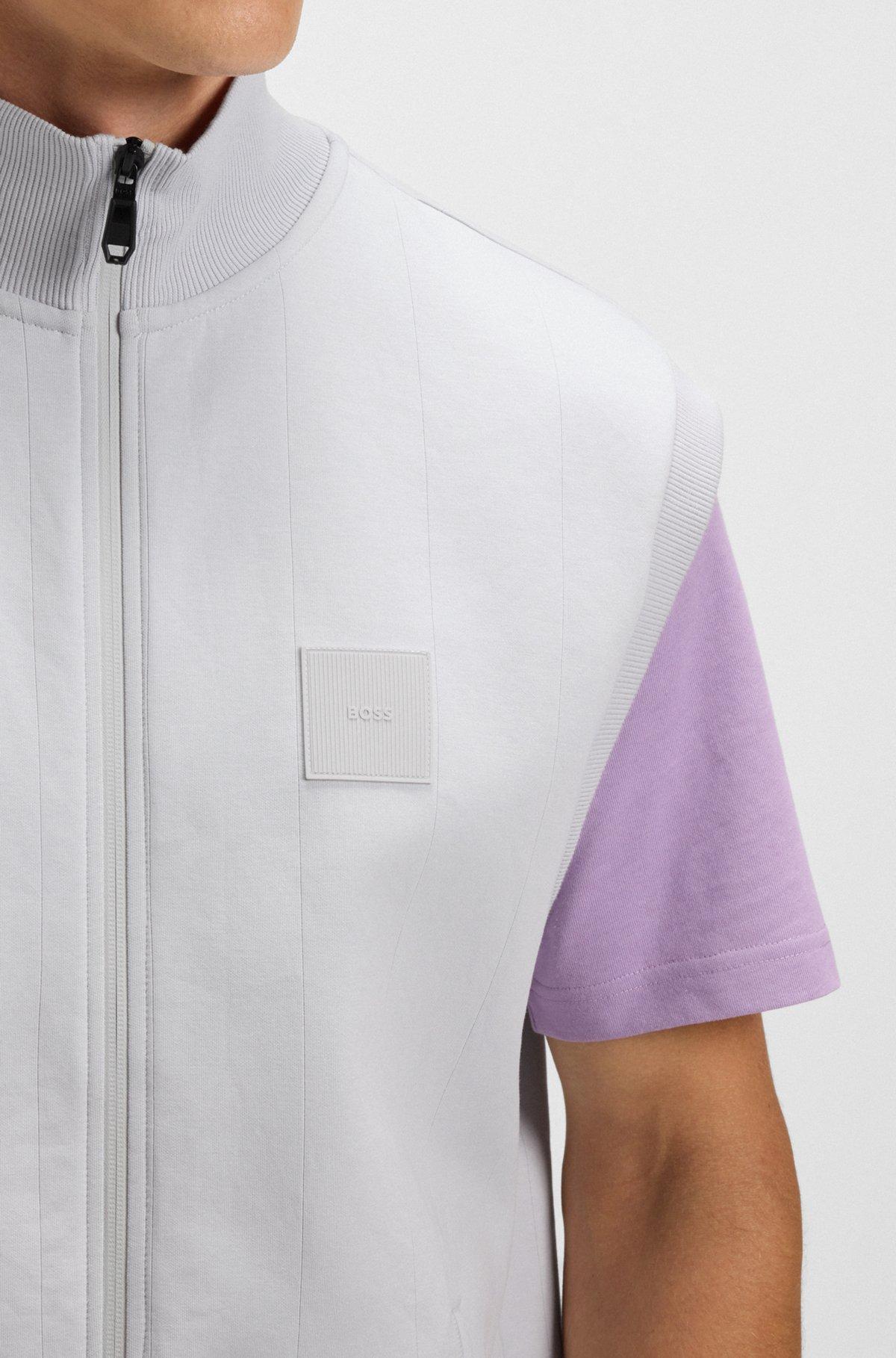 Sleeveless zip-up sweatshirt in cotton Product Image