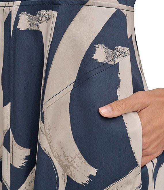 Donna Karan Abstract Print Sweetheart Neck Midi Dress Product Image