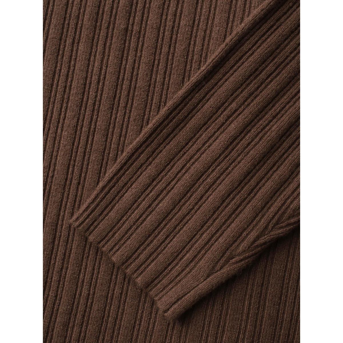 Plus Size Supersoft Essentials Asymmetrical Neck Slim Fit Pullover DarkBrown Women Casual Skinny Long Sleeve Asymmetrical Neck Everyday Pullovers BloomChic 14-16/1X Product Image